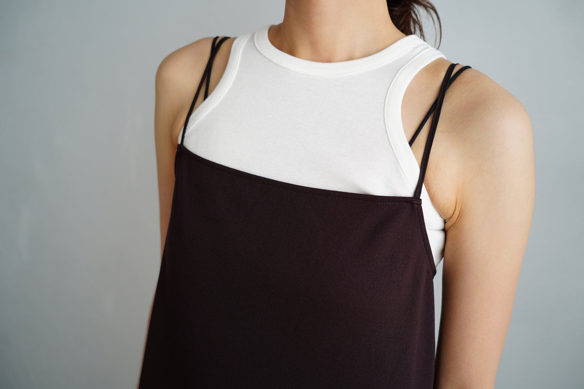 【ラスト1点】Stretch Jersey Dress / BROWN
