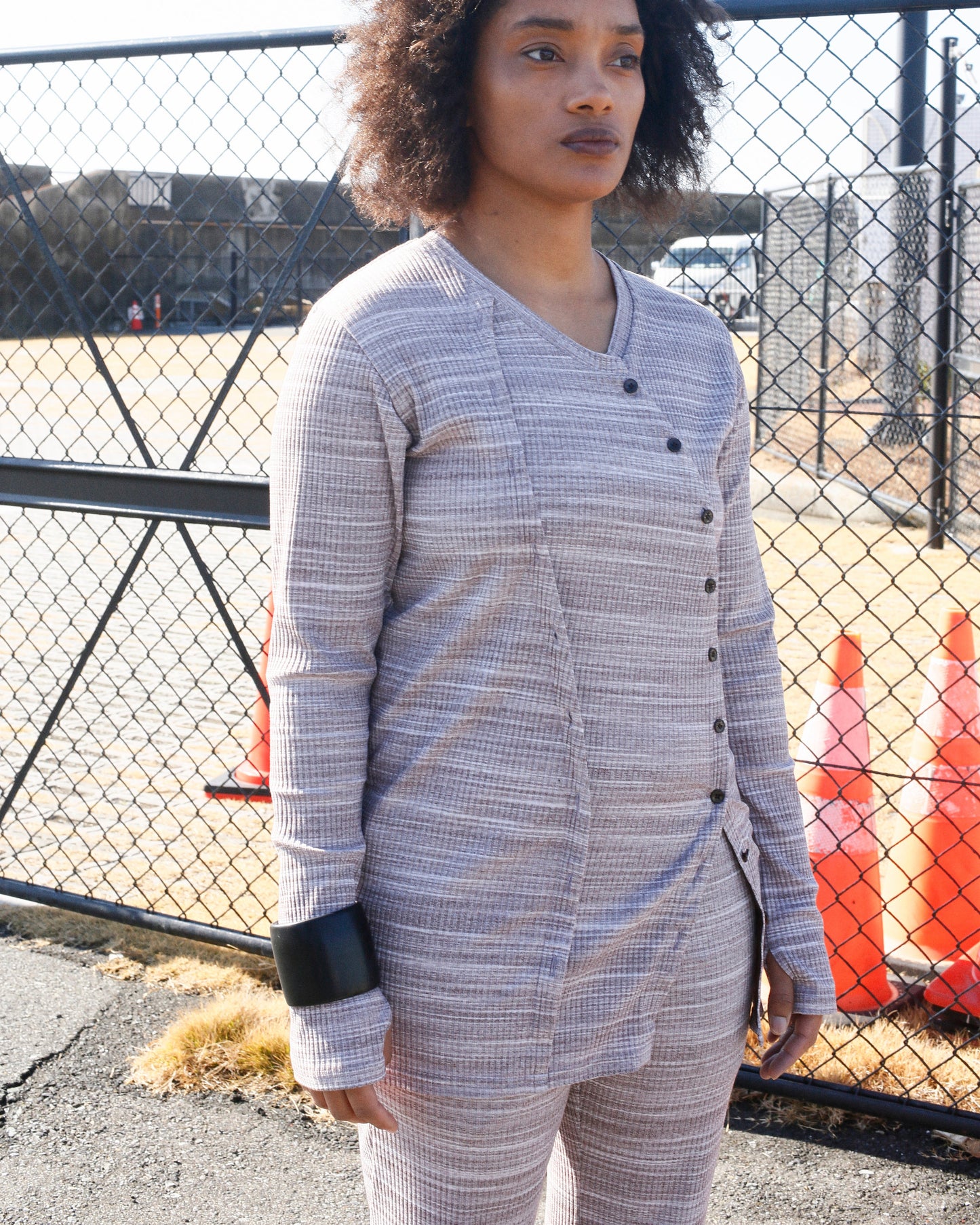 Rib Cardigan / MARBLE