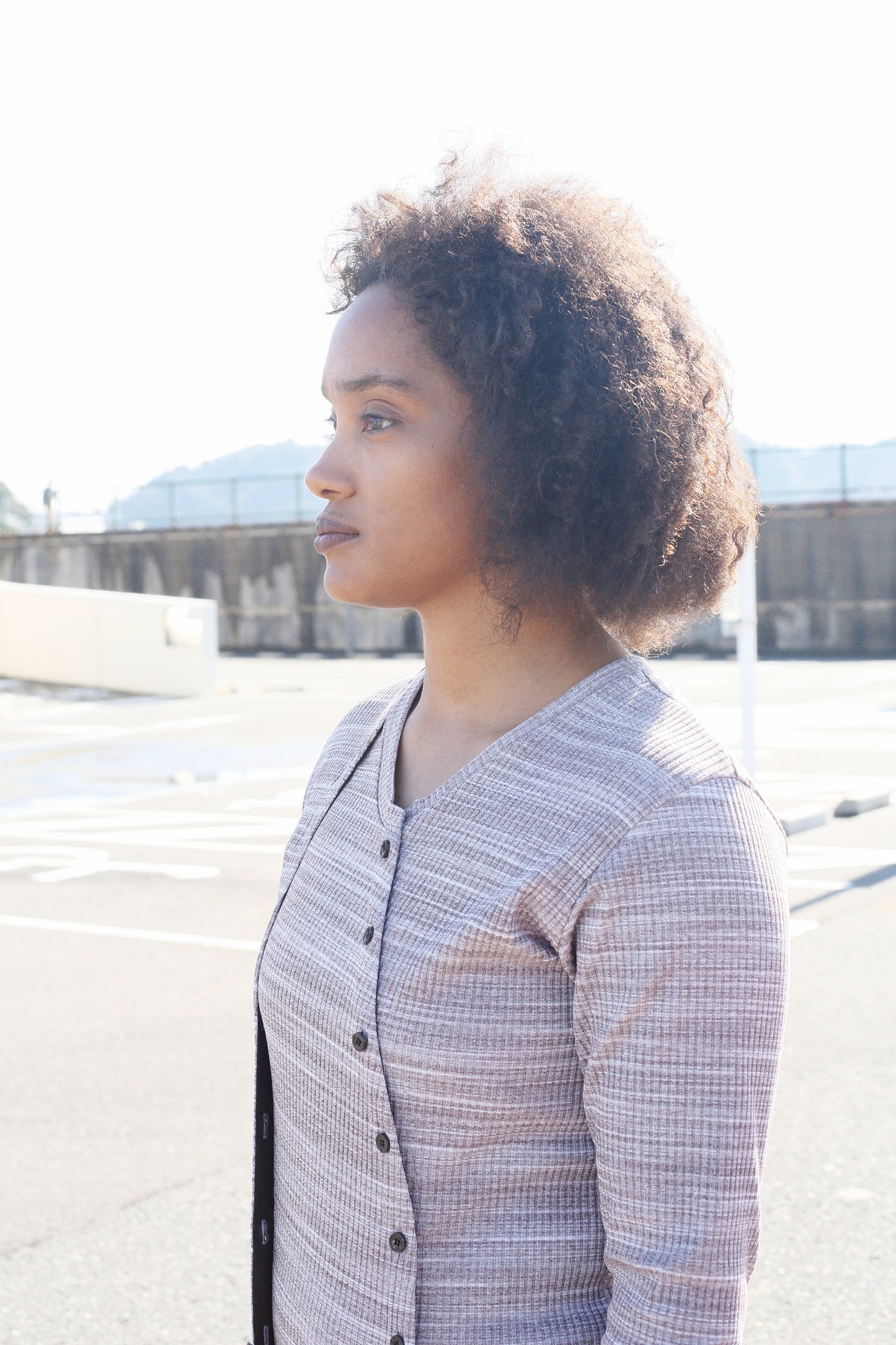 Rib Cardigan / MARBLE
