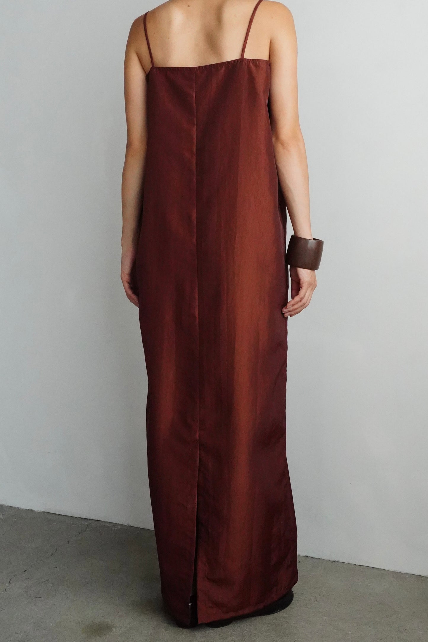Taffeta Cami Dress / BROWN -9月20-25日発送-