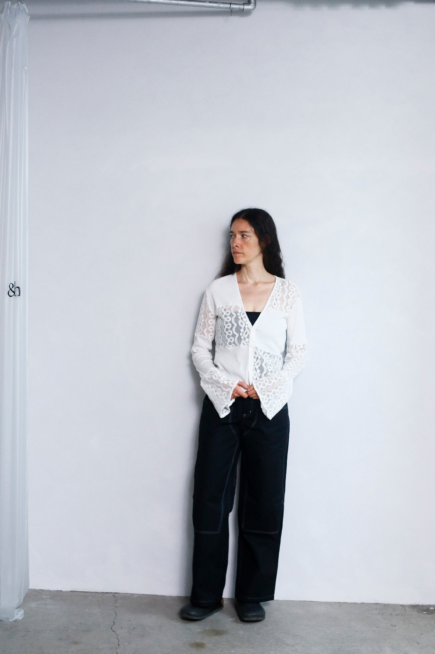 Lace cardigan / WHITE