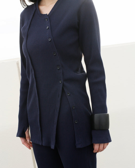 Rib Cardigan / NAVY