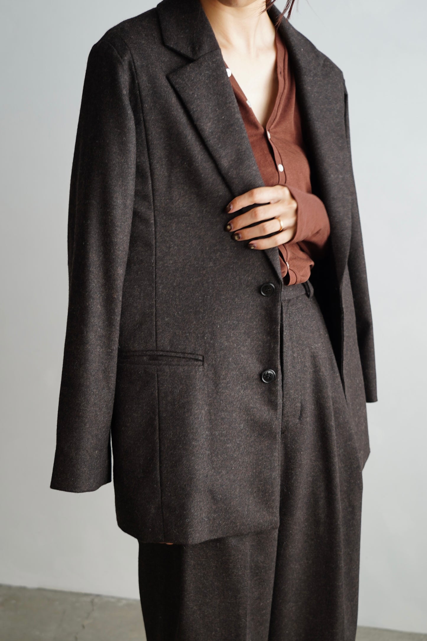 Wool Cashmere Jacket / BROWN -11月15-20日発送-