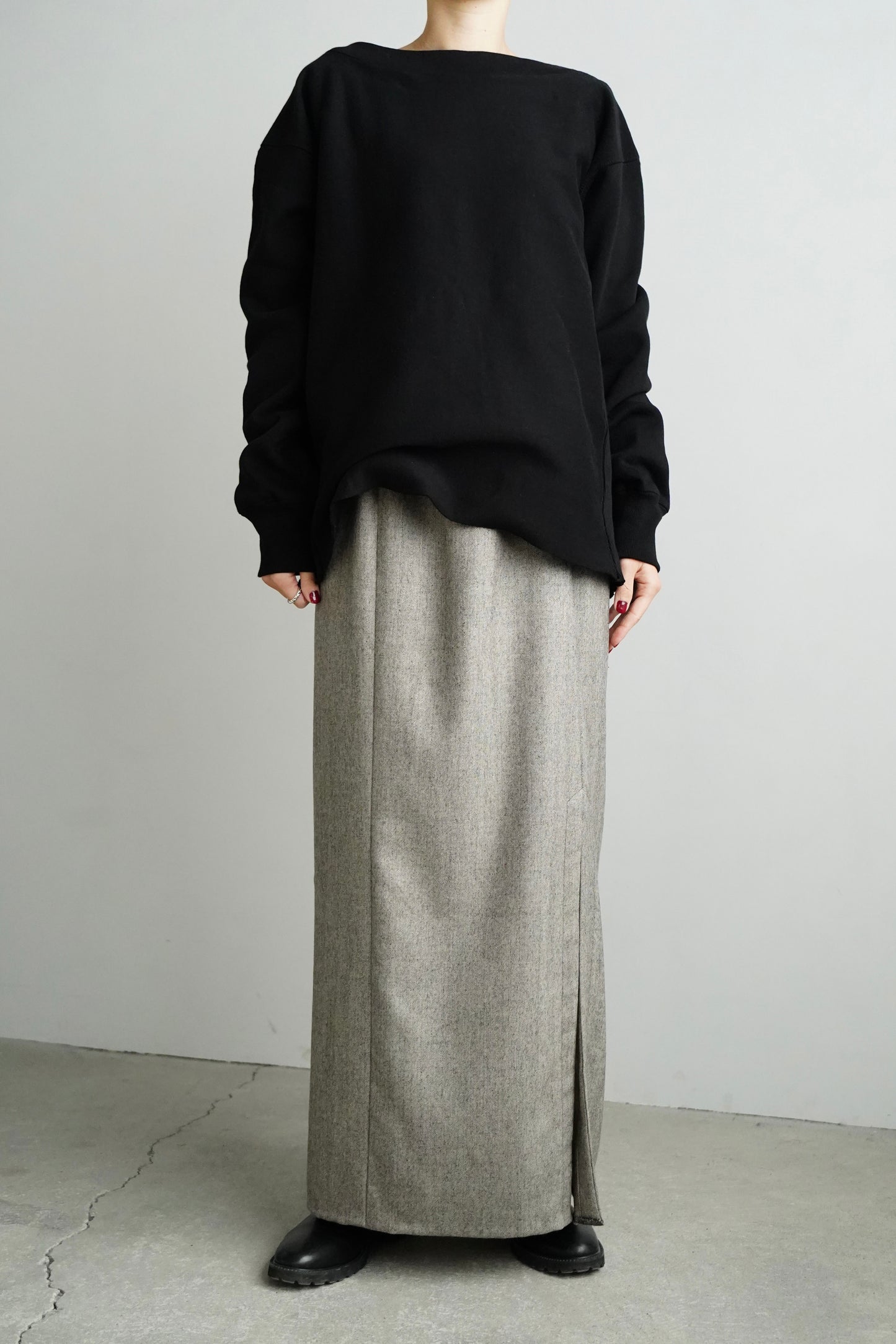 【SAMPLE SALE】Herringbone Jump Skirt/BEIGE(162㎝丈)