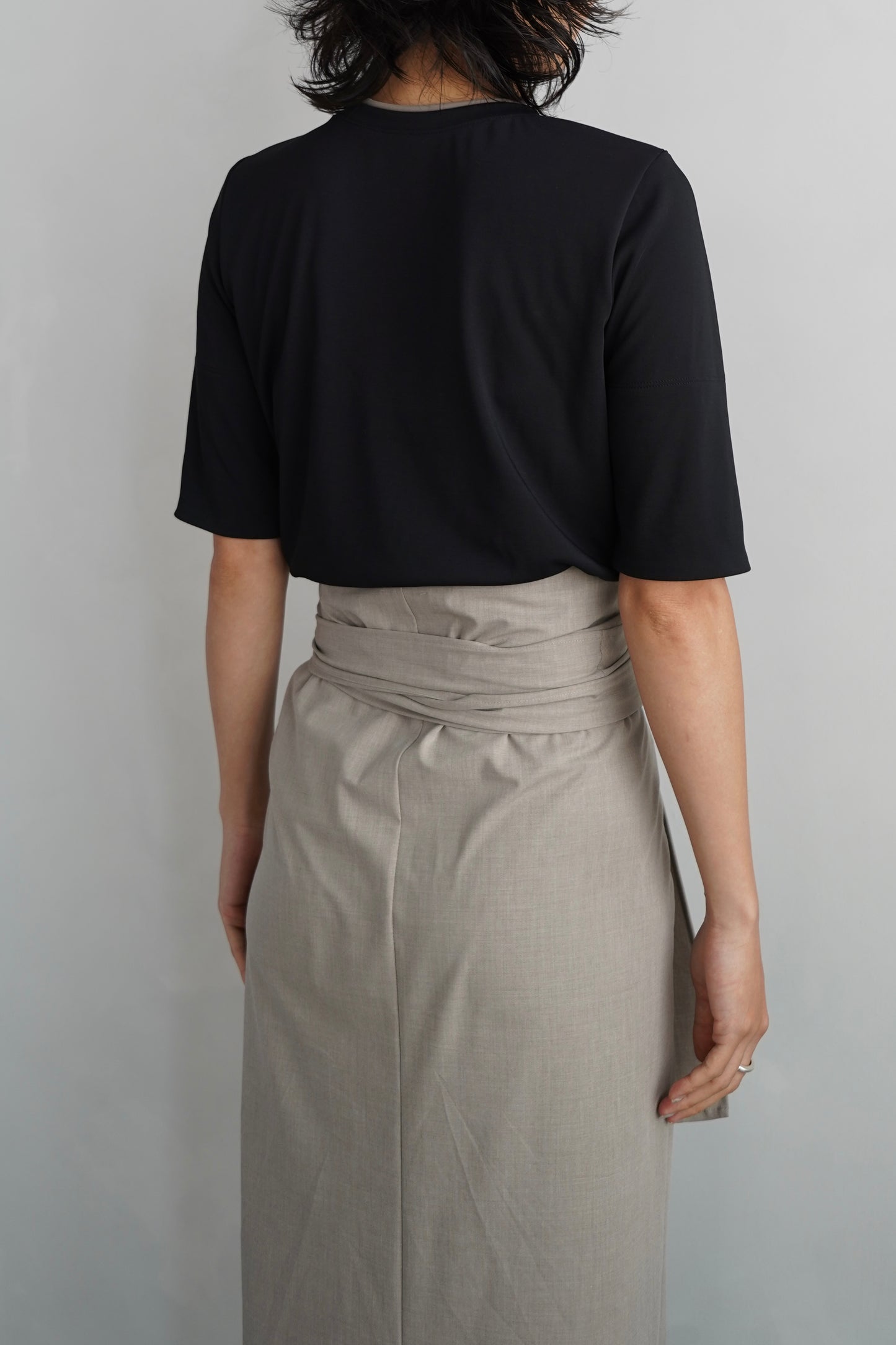 Smooth Tee / BLACK×BEIGE