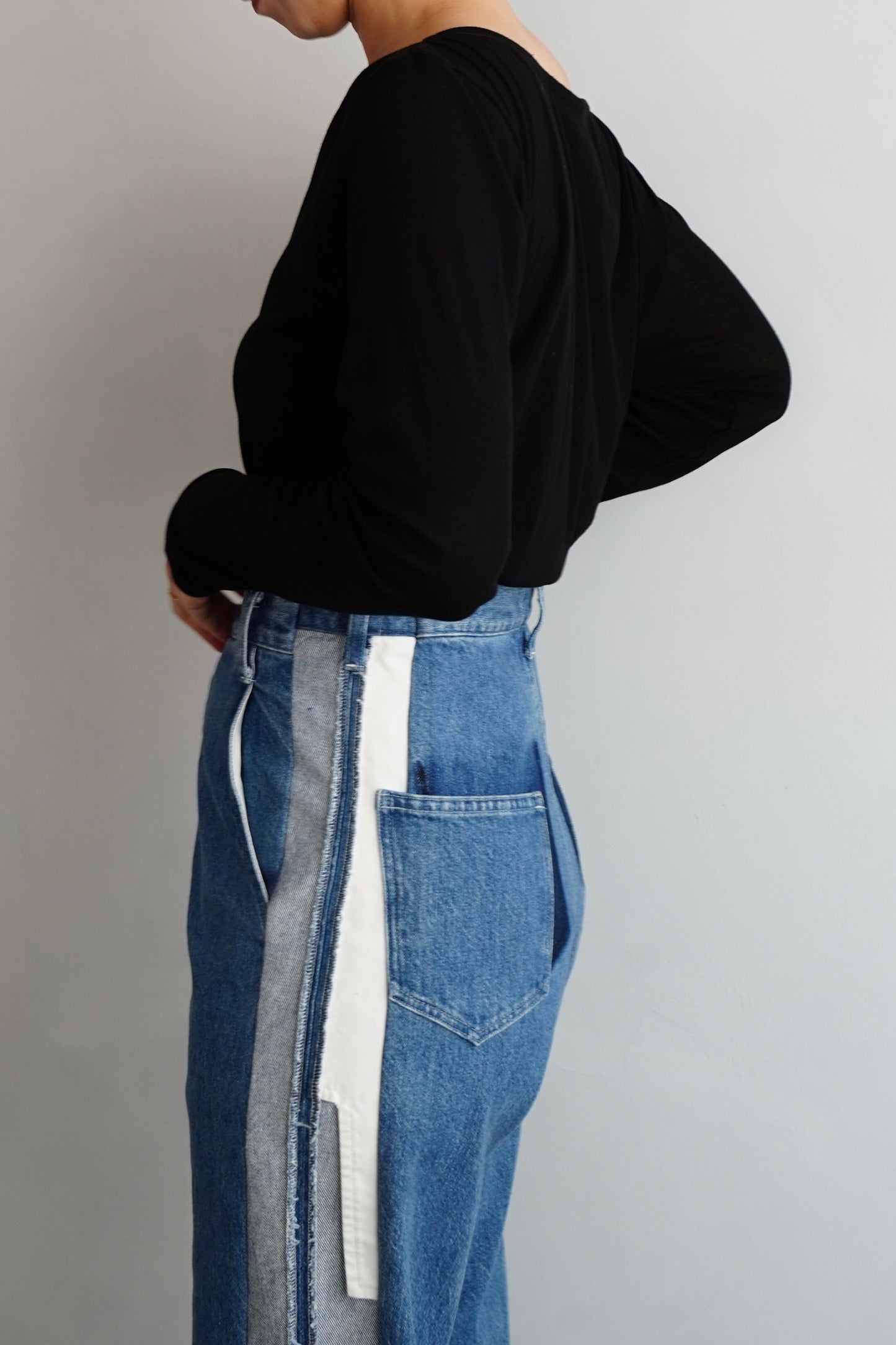 Shirring Pullover / BLACK