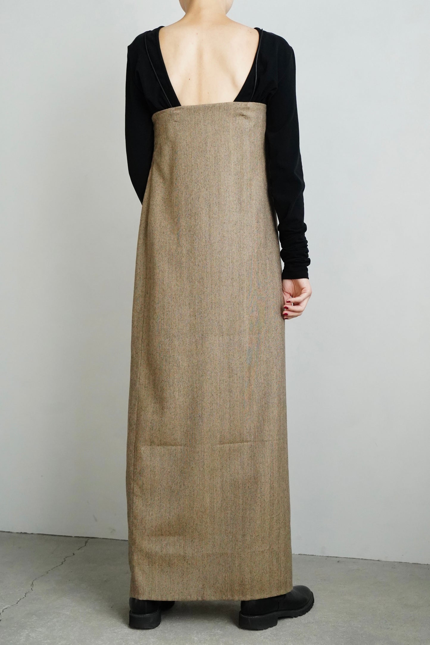Herringbone Jump Skirt / BROWN