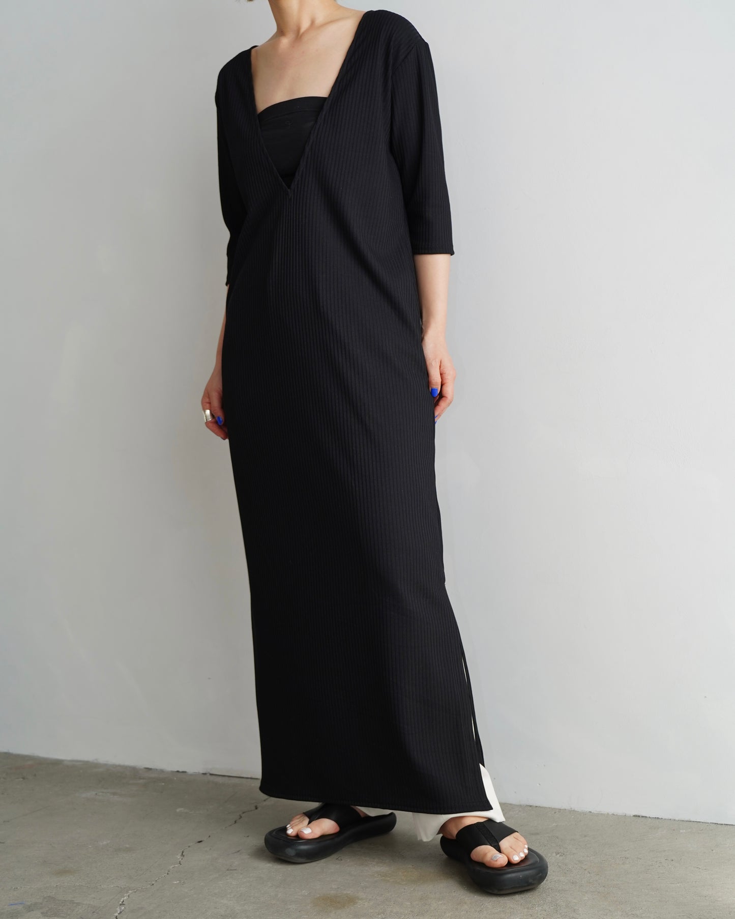 Rib Onepiece / BLACK -5月25-31日発送-