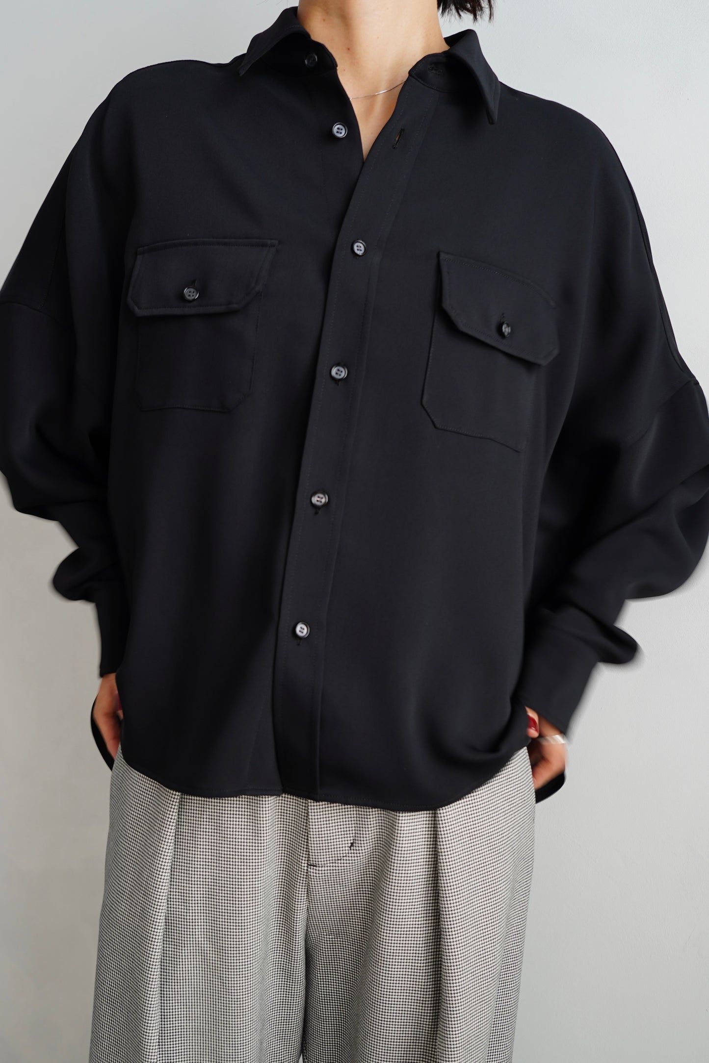Silky Utility Shirts / BLACK -10月22日発送-