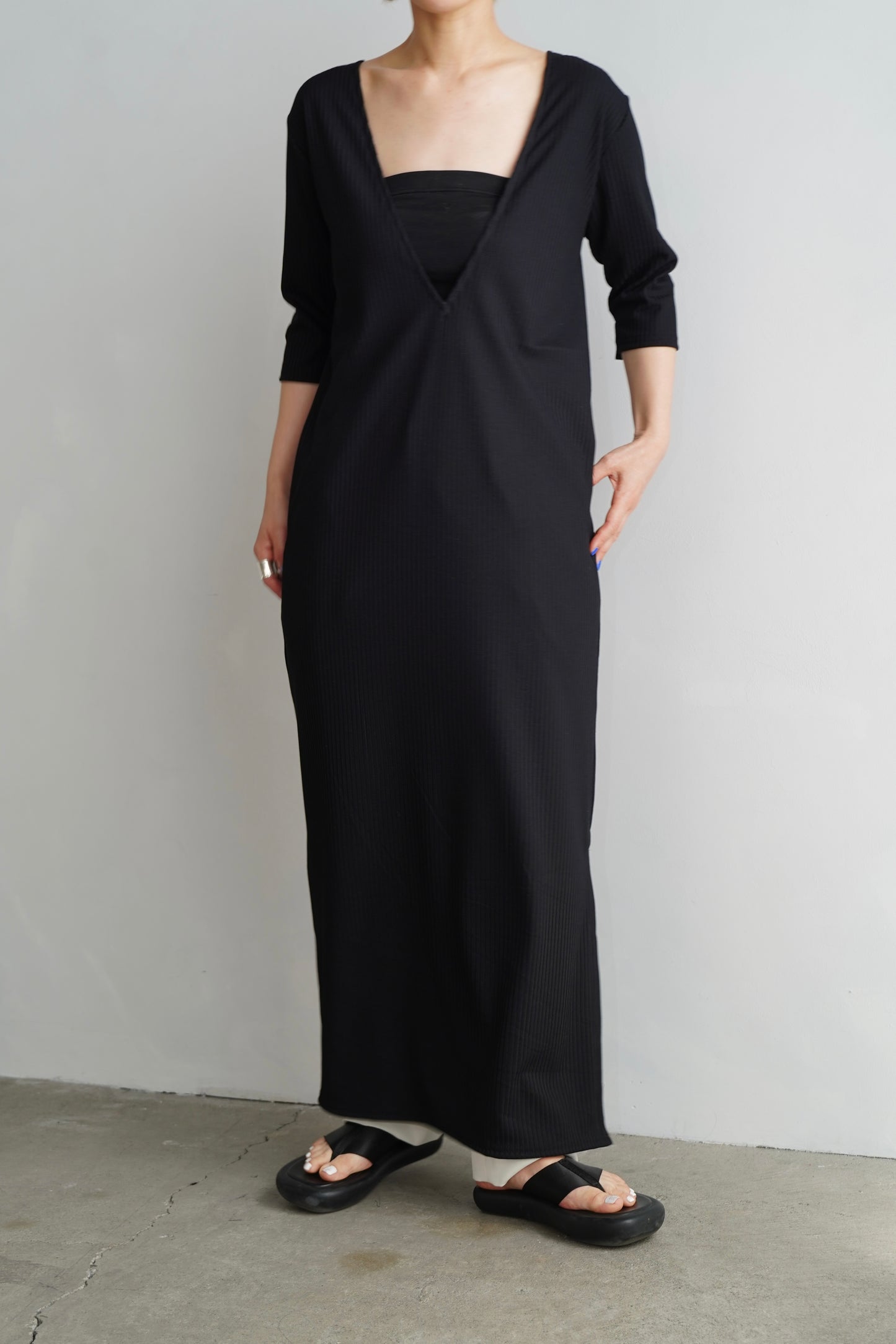 Rib Onepiece / BLACK -5月25-31日発送-