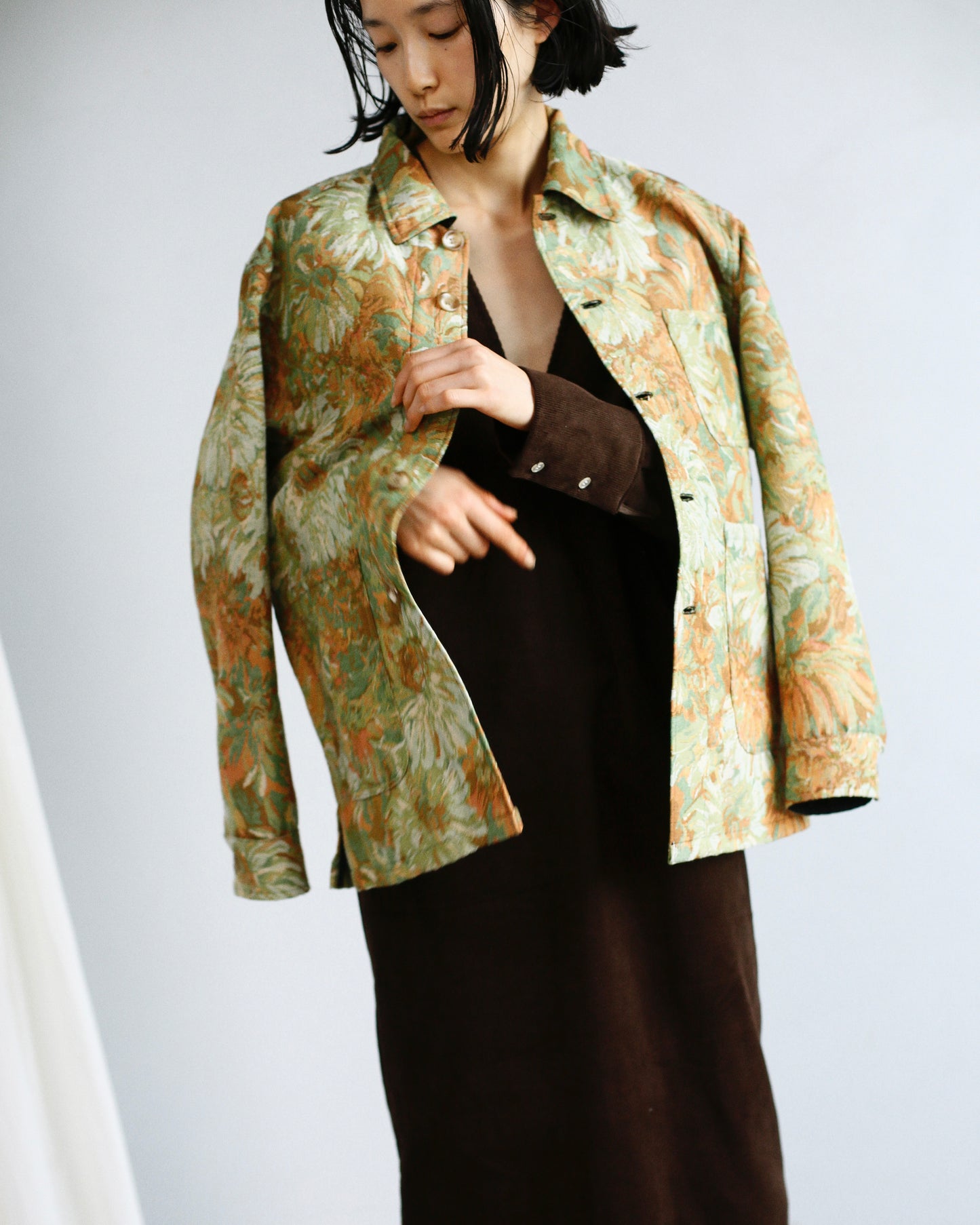 Jacquard Jacket / BROWN