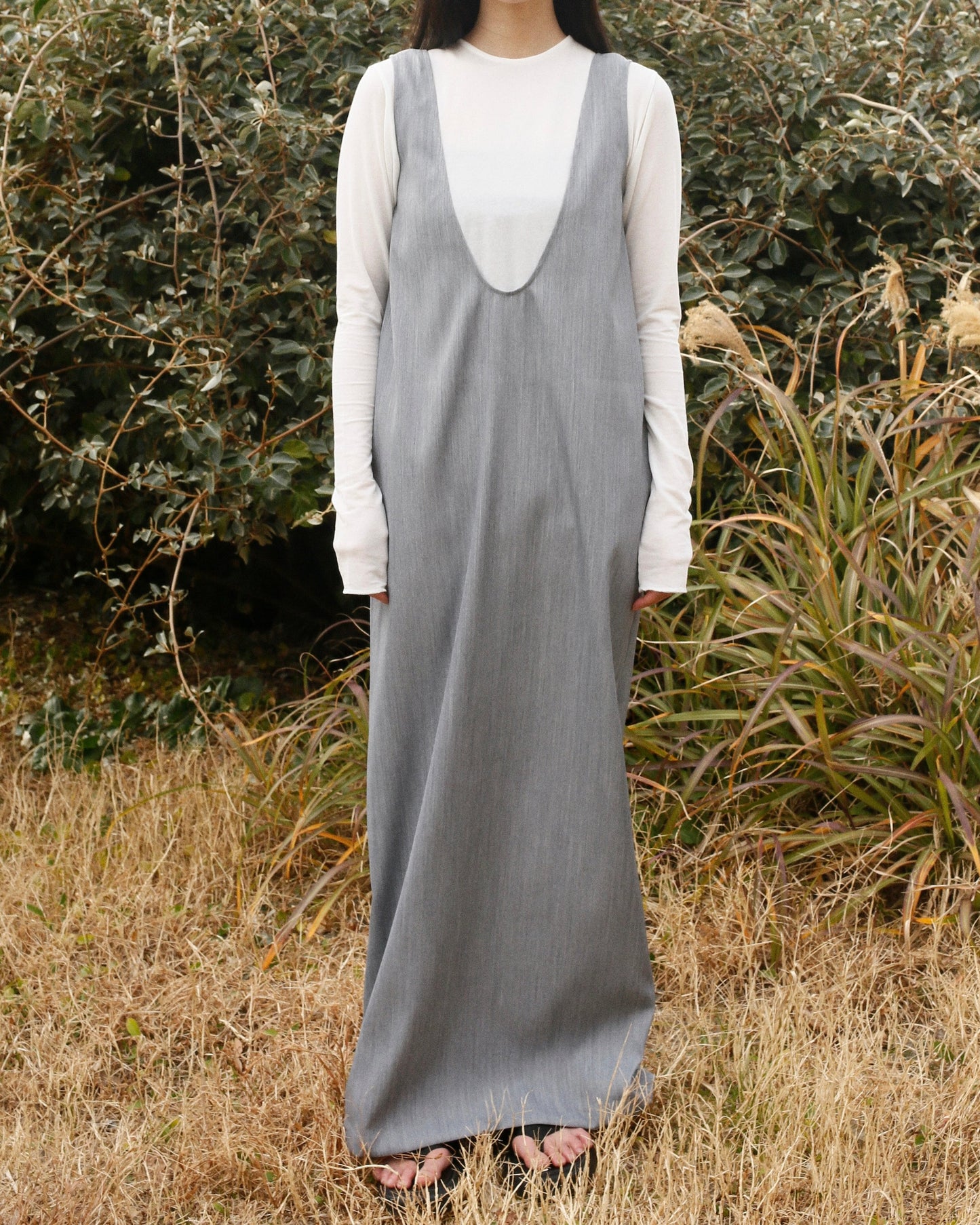 Round Onepiece / GRAY/身長162cm以下限定