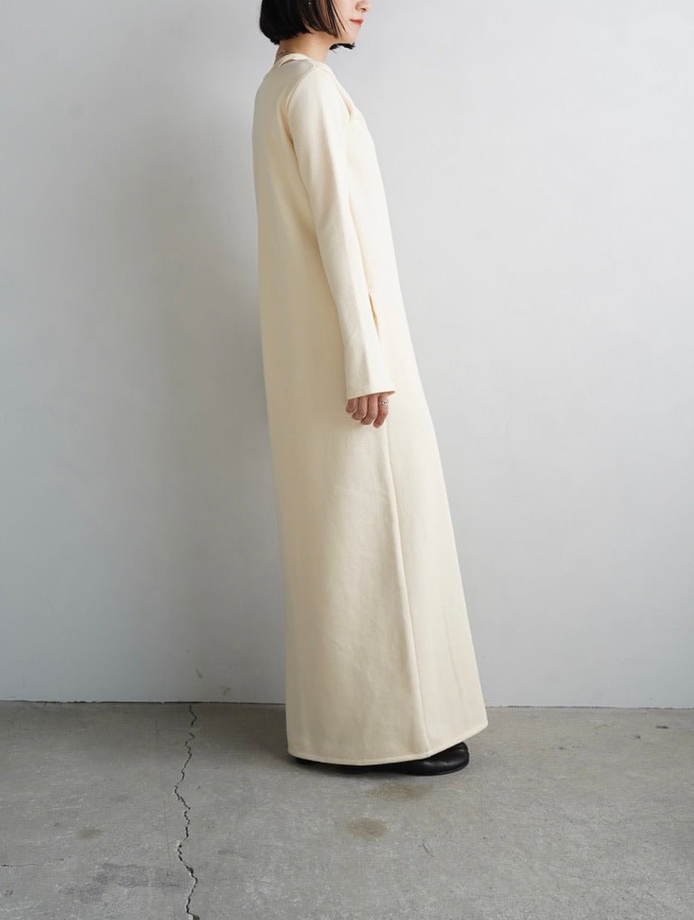 Rib Neckopen Dress / OFFWHITE -7日以内発送-