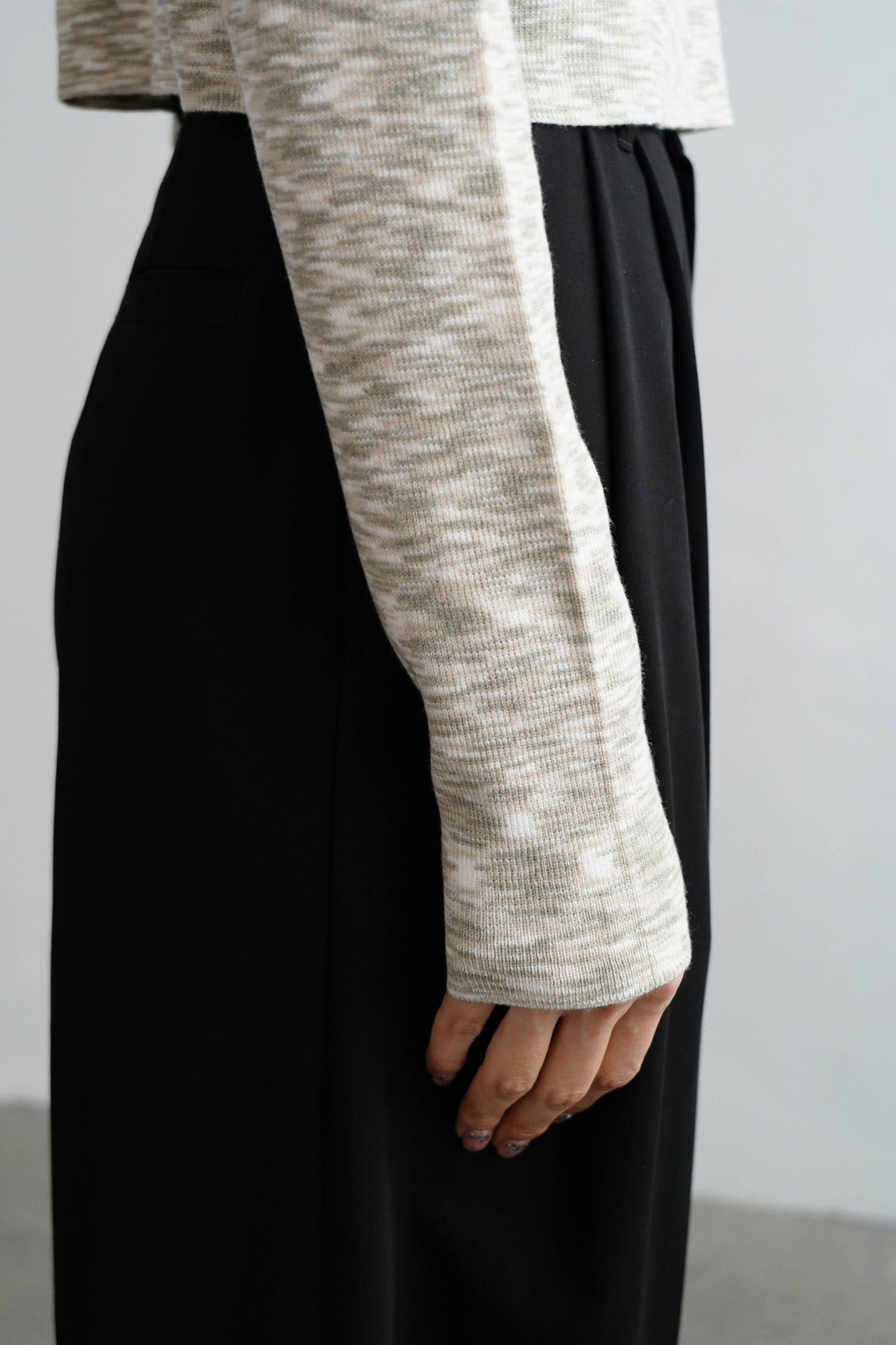 Melange Knit Pullover / GRAY