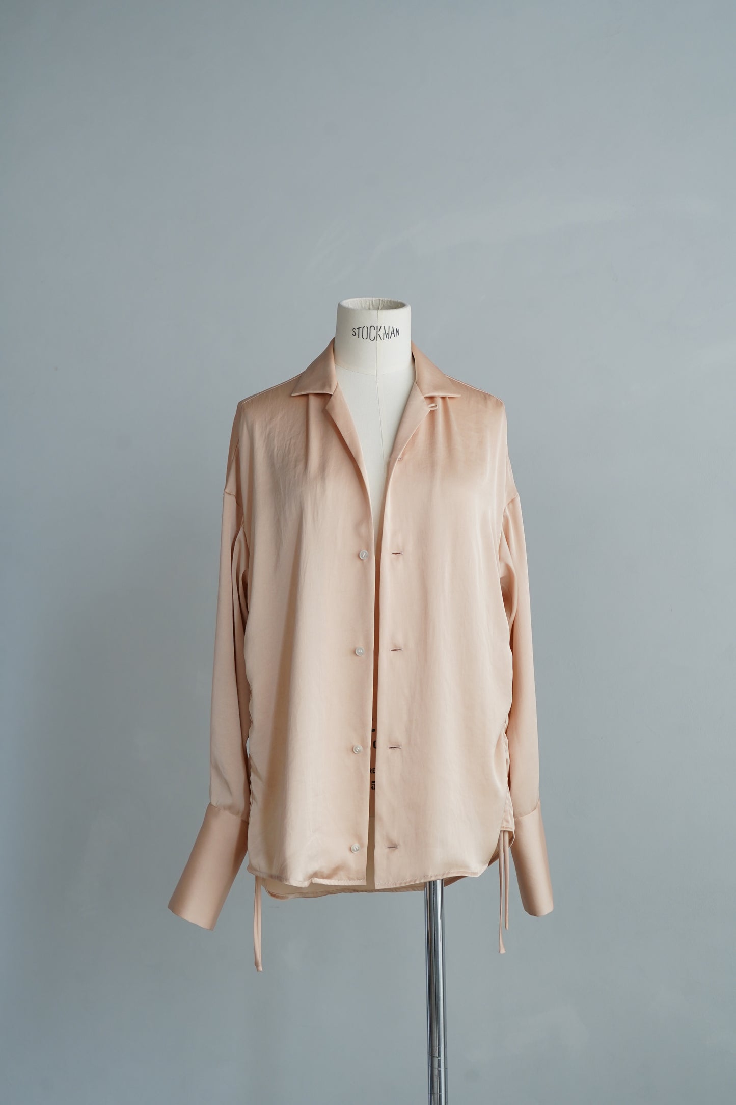 Open Collar Satin Shirts / SALMON -5月23-28日発送-