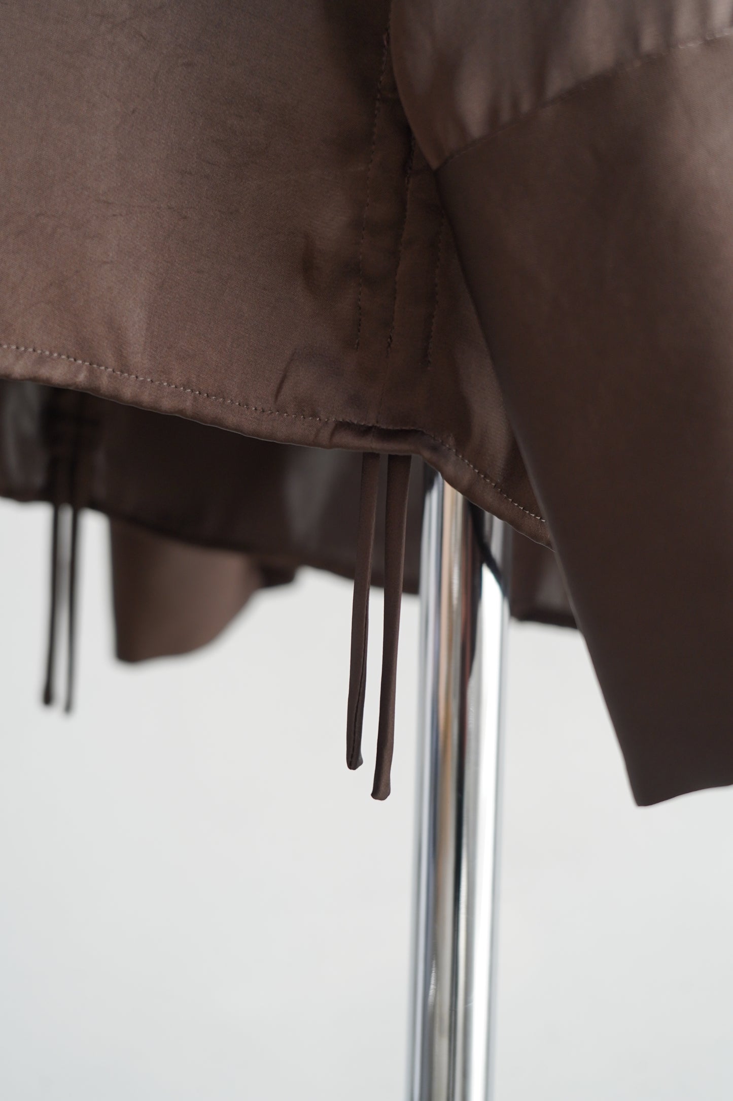 Open Collar Satin Shirts / BROWN -5月23-28日発送-