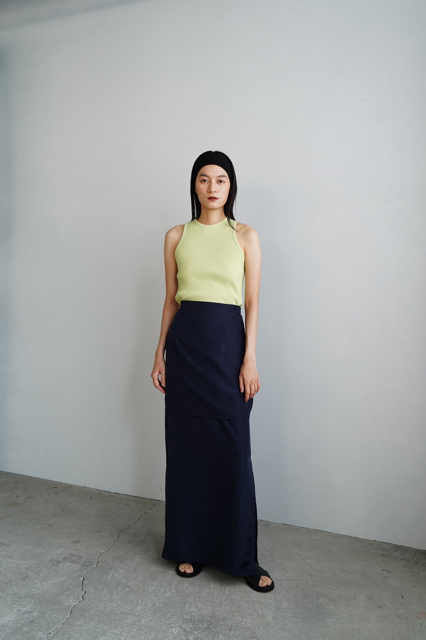 【SAMPLE SALE】Layered Tight Skirt/NAVY(154㎝/162㎝丈)