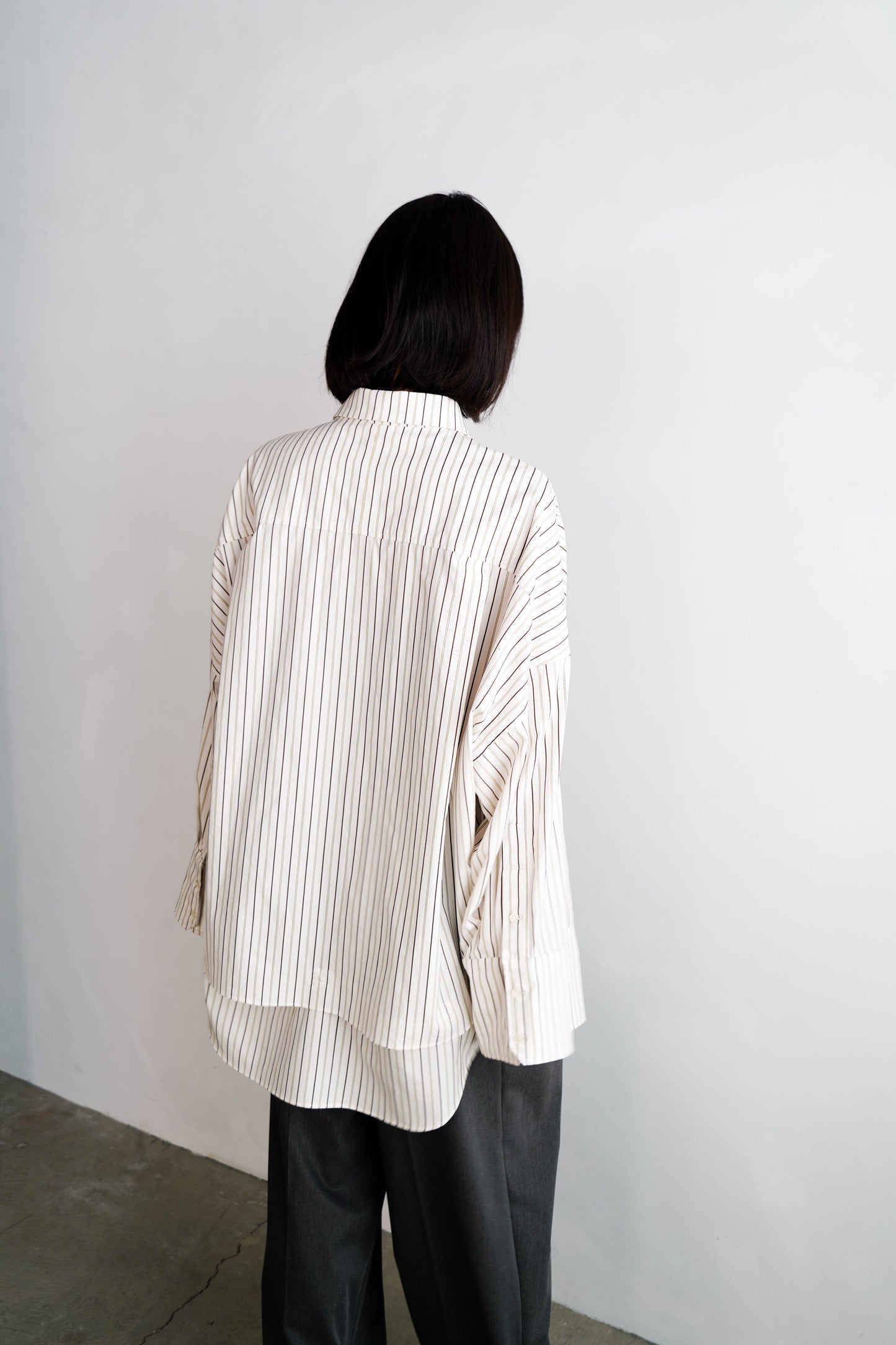 Over Stripe Shirt / WHITE -4月5日発送-