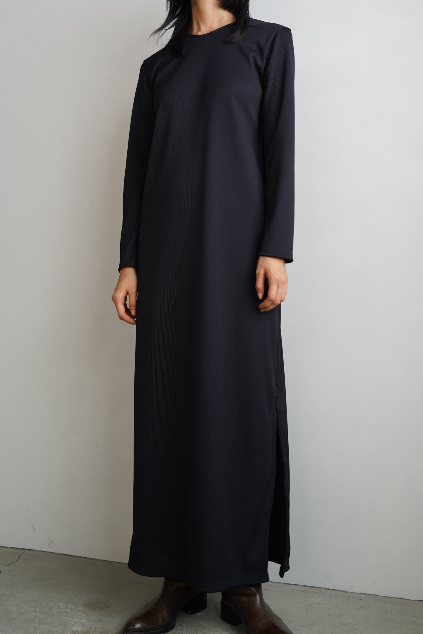 Backopen Rib Onepiece / BLACK