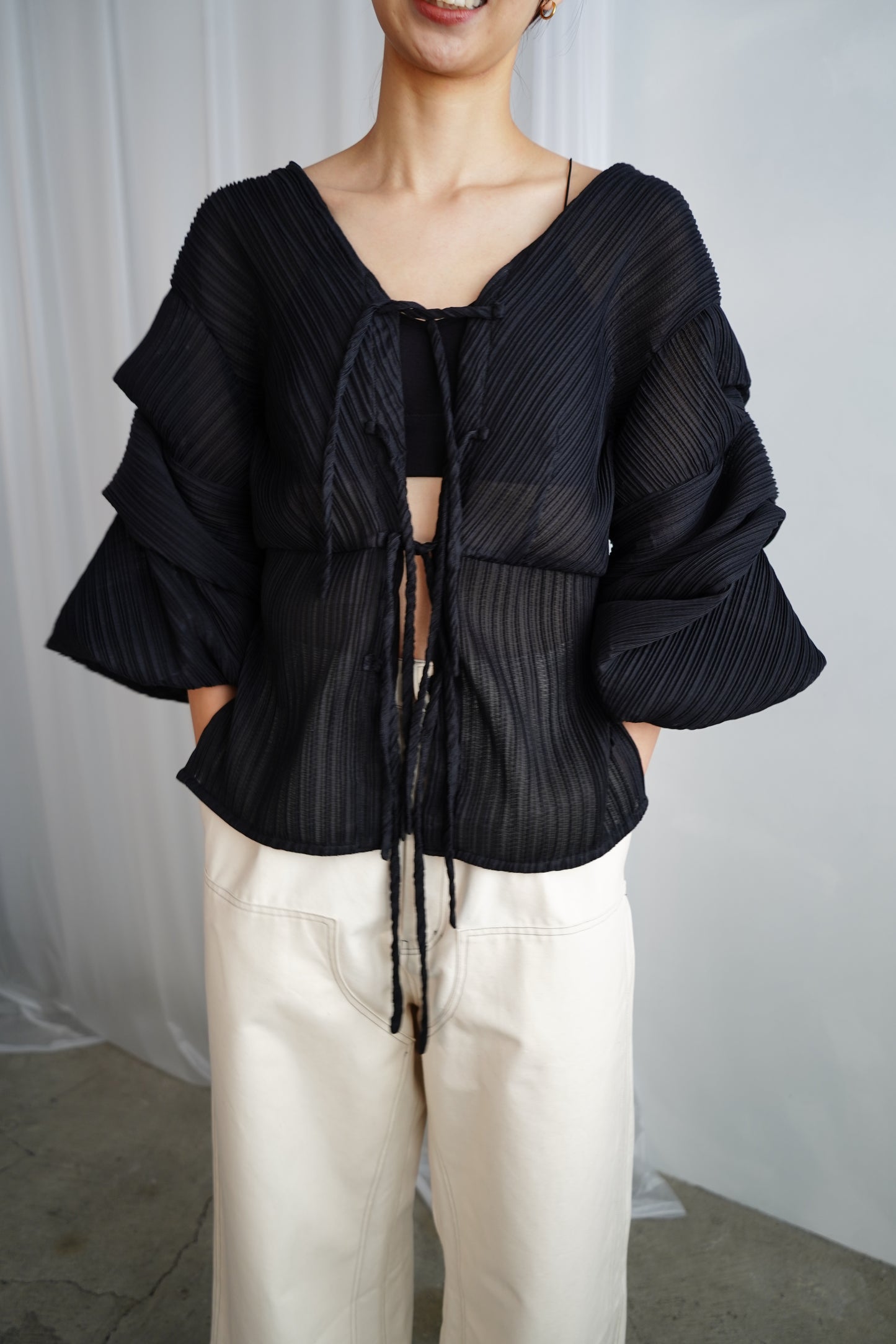 Pleats Tops / BLACK -8月20-22日発送-【7月18日12時までの期間限定販売】