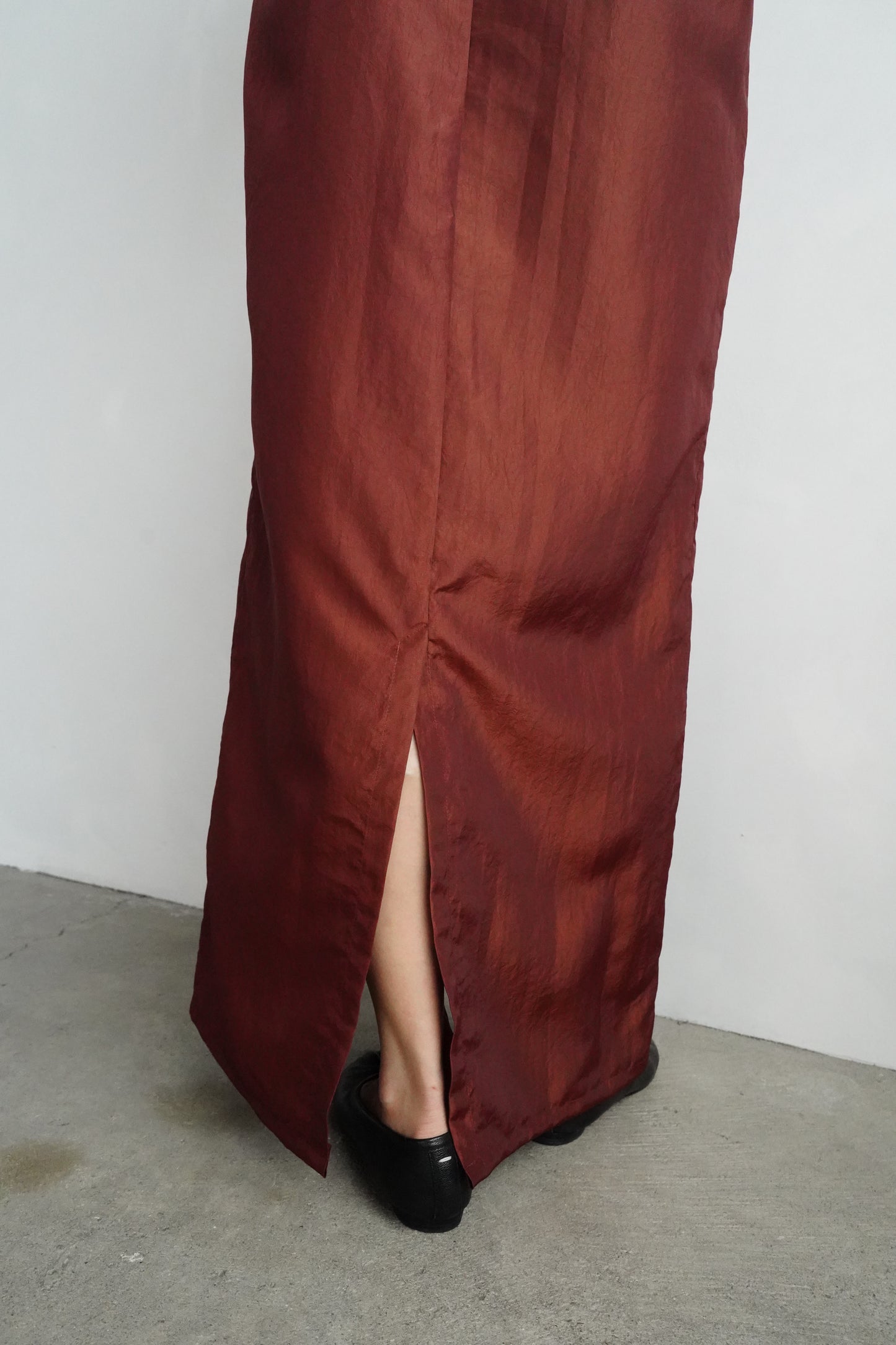 Taffeta Cami Dress / BROWN