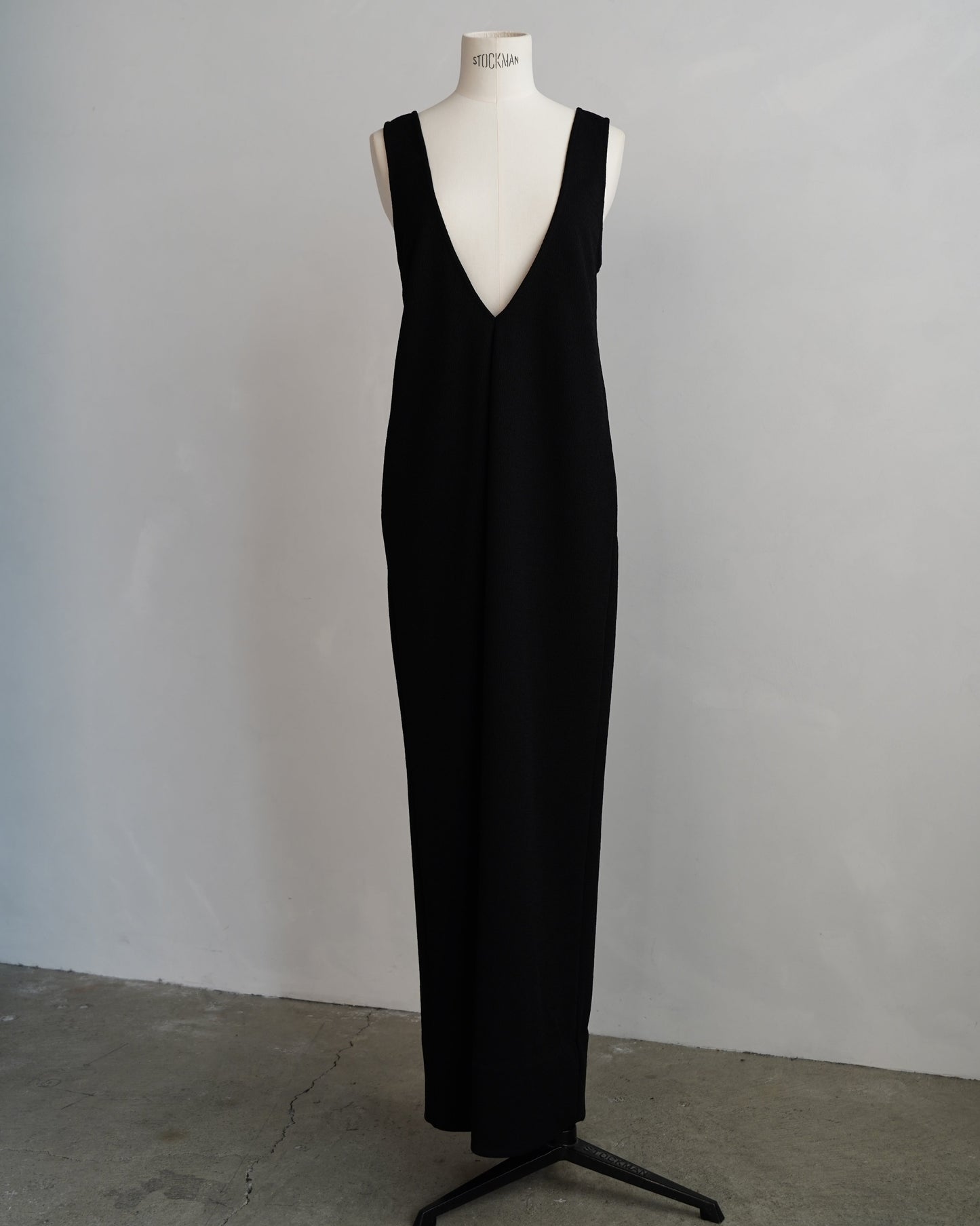 Vneck Jersey Dress / BLACK -9月15-20日発送-