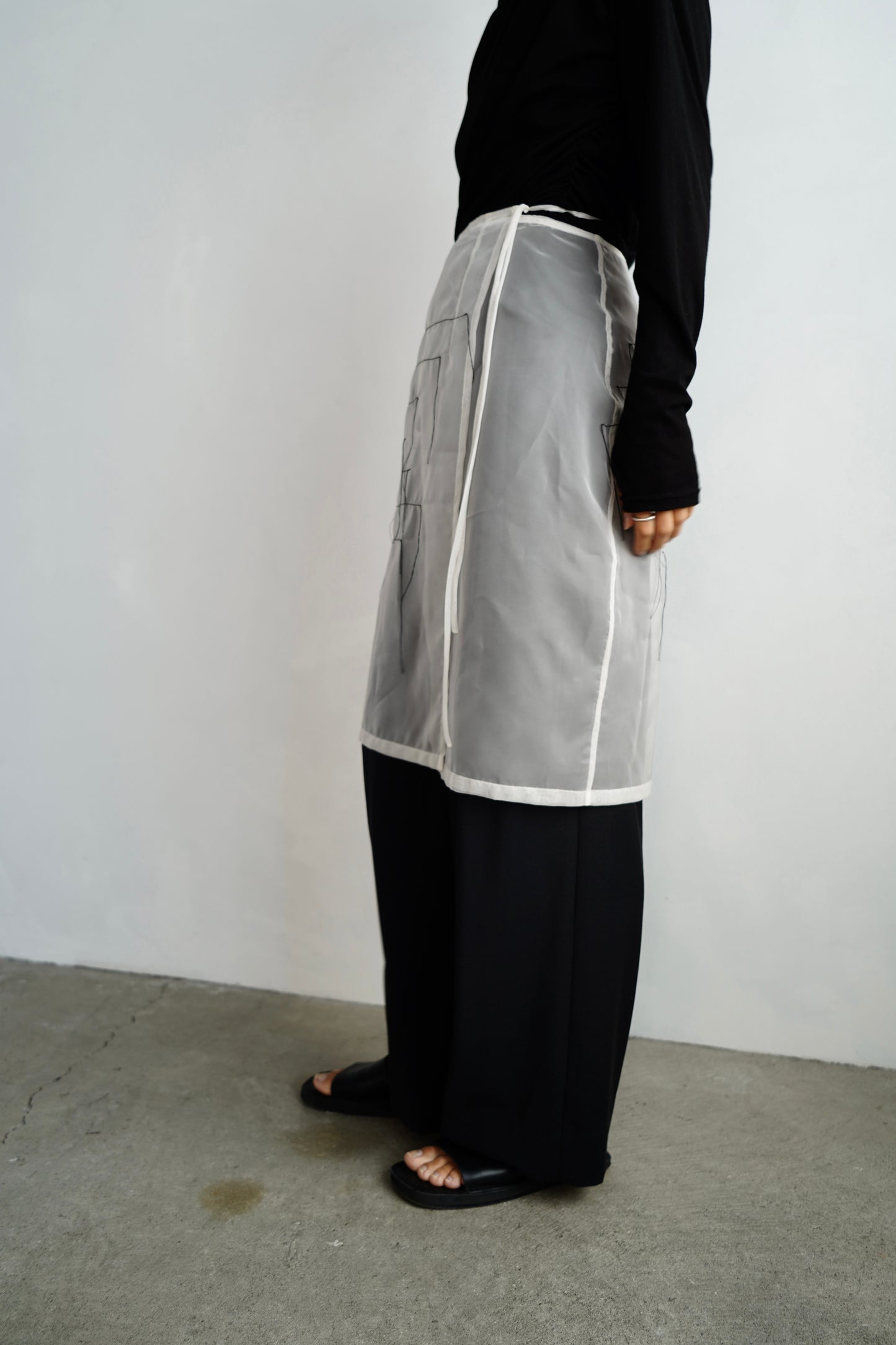 Organdy Draw Wrap Skirt / WHITE -9月10-15日発送-