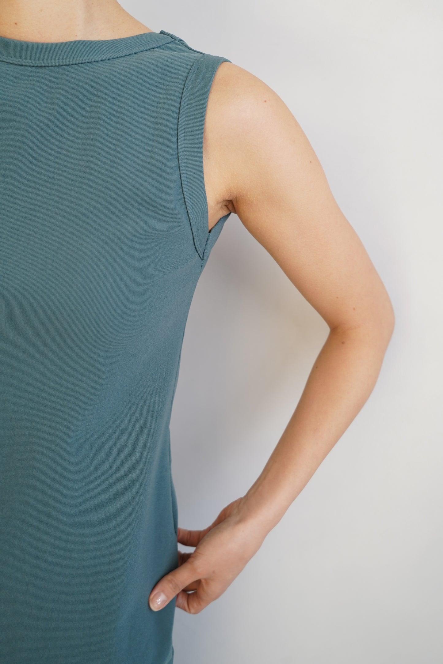 【SAMPLE SALE】Layered Cup Onepiece/GREEN(162㎝丈)
