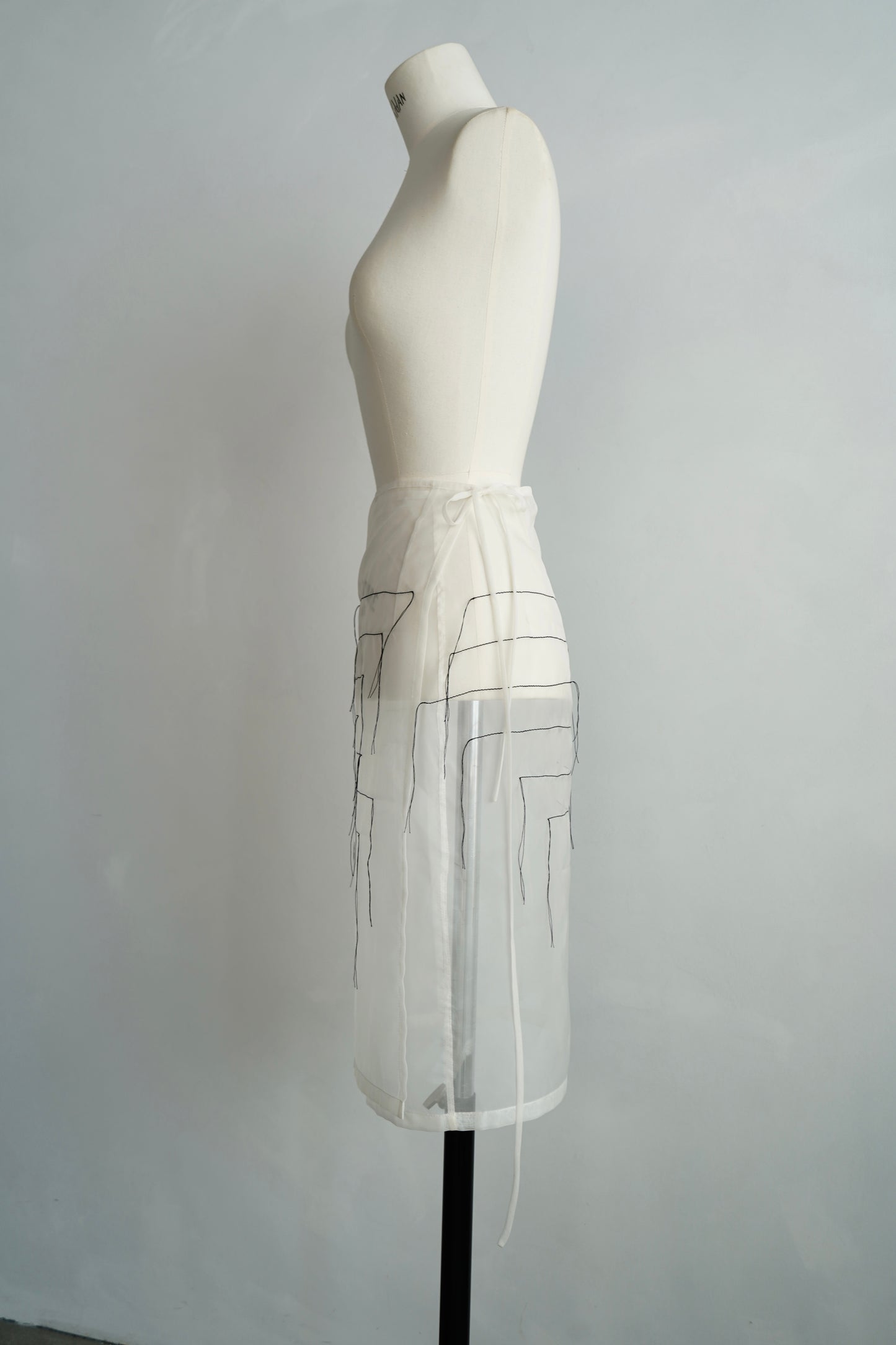 Organdy Draw Wrap Skirt / WHITE -9月10-15日発送-