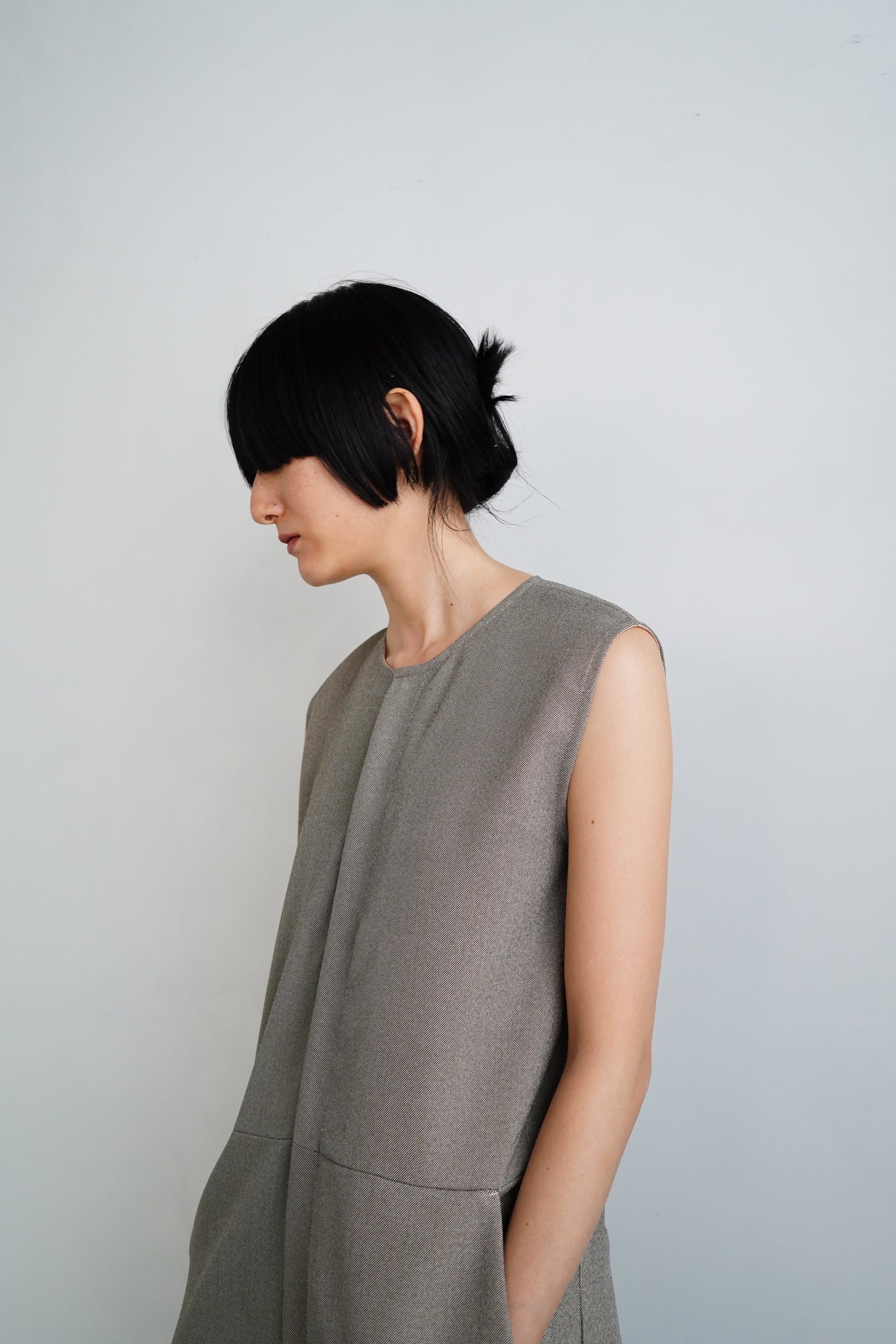 【SAMPLE SALE】Chambray Tweed All in One/BEIGE(身長162㎝丈)