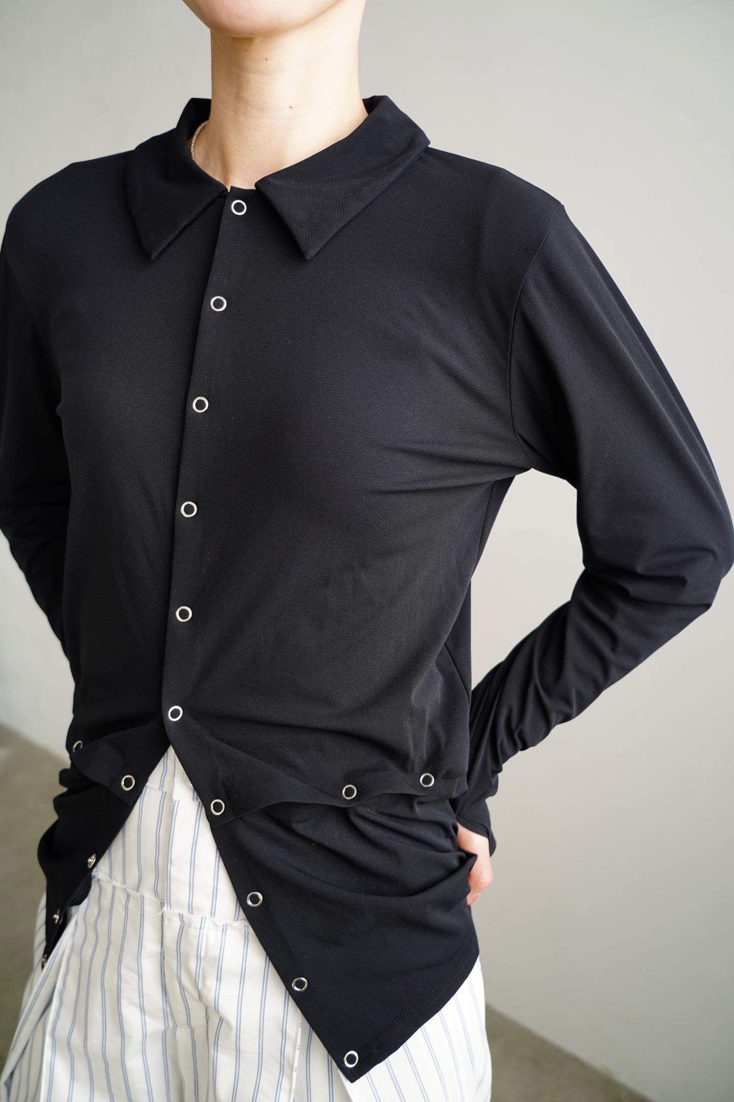 Tulle Polo Shirts / BLACK -4月15-20日発送-