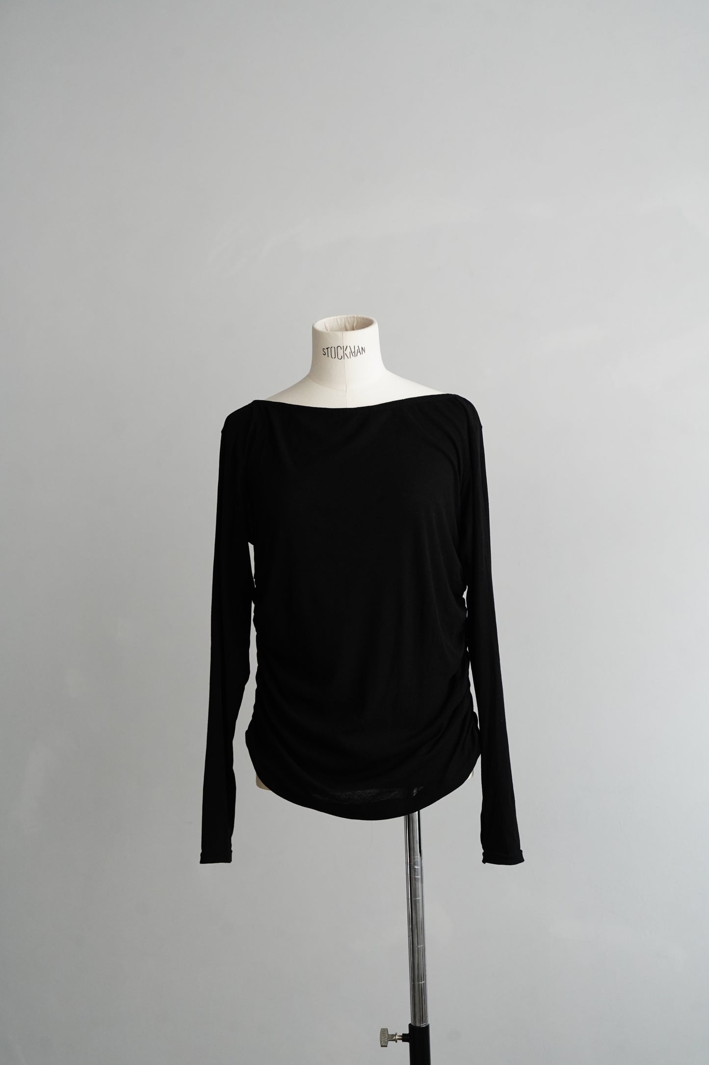 Shirring Pullover / BLACK