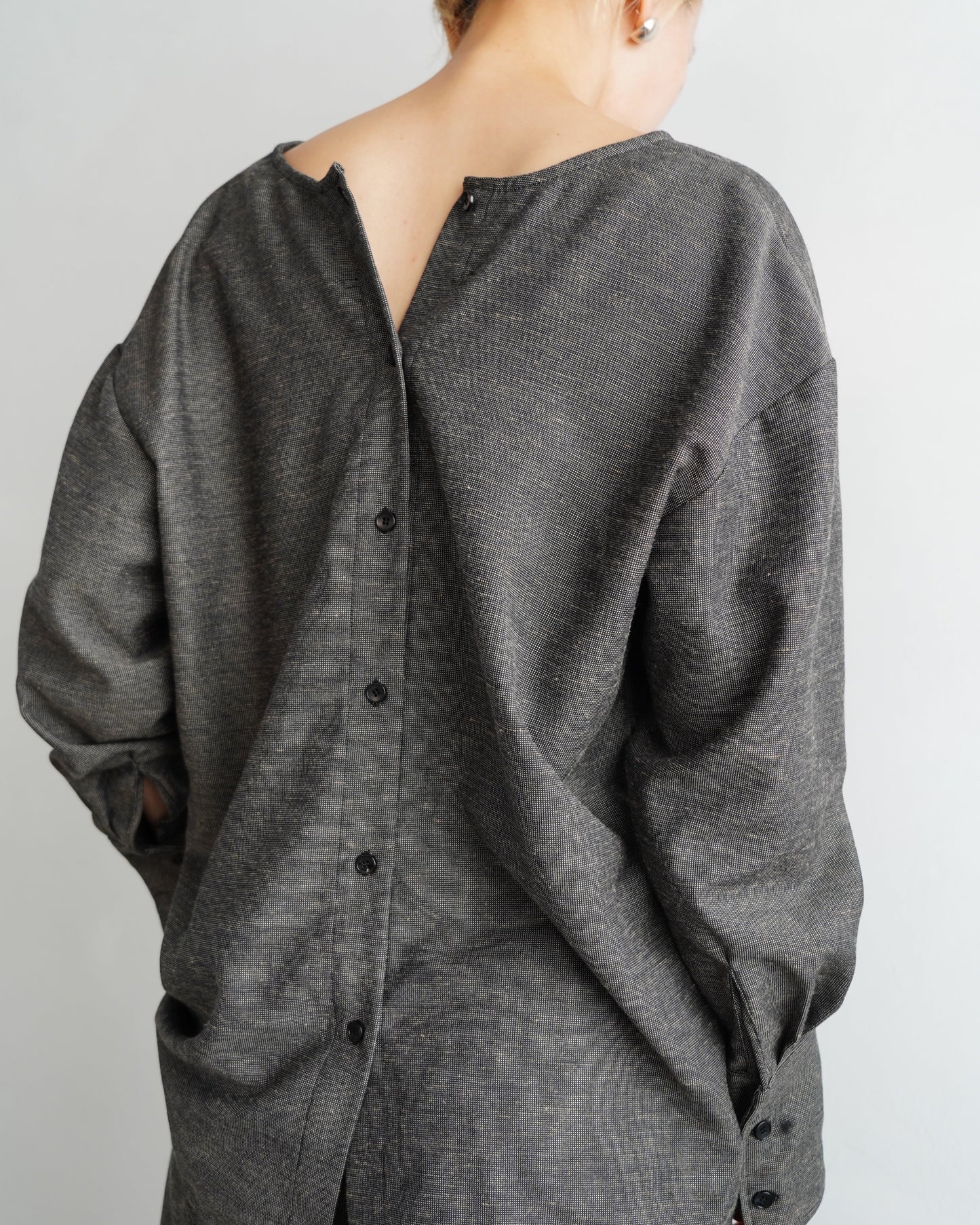 Nocollar Strap Shirts / GRAY -9月20−25日発送-