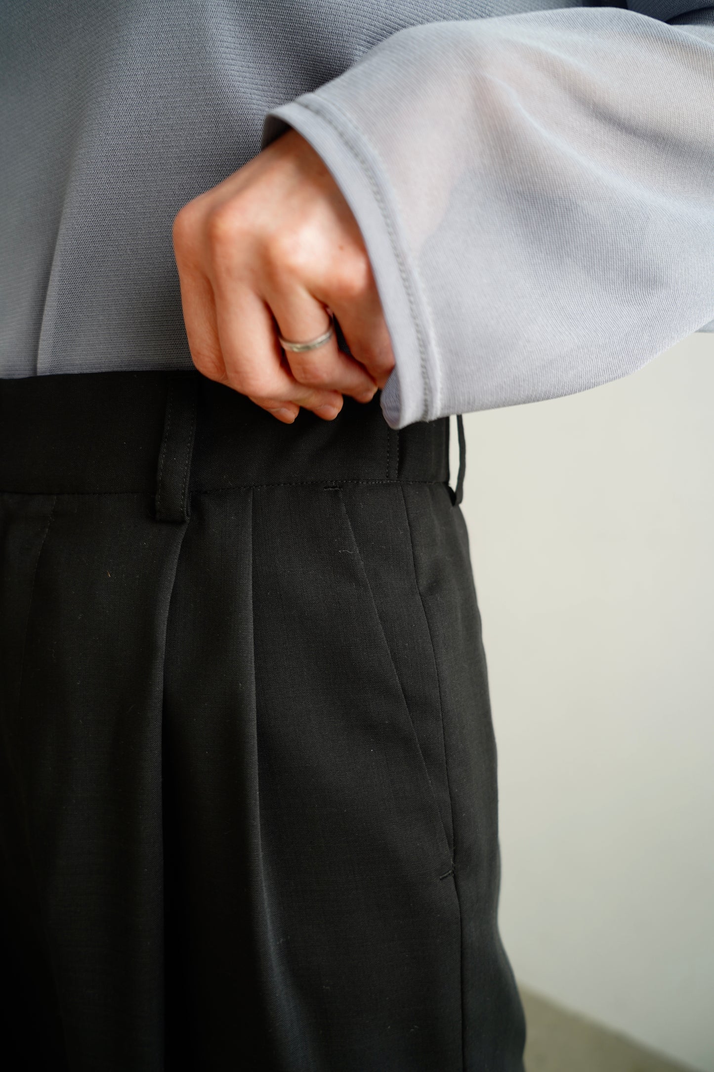 【SAMPLE SALE】Voile Pants/BLACK(一部丈調整あり)