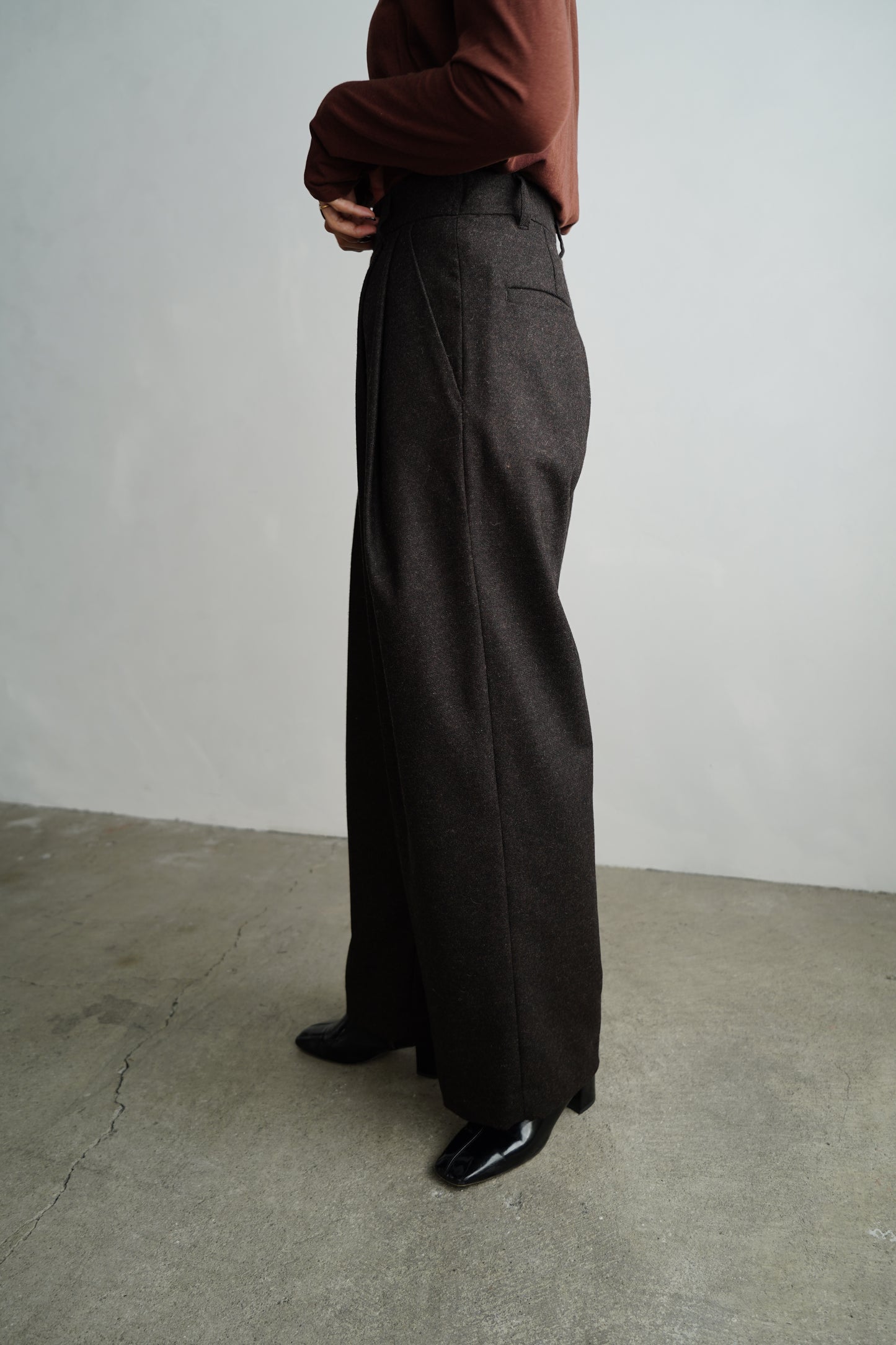 Wool Cashmere Pants / BROWN -11月15-20日発送-