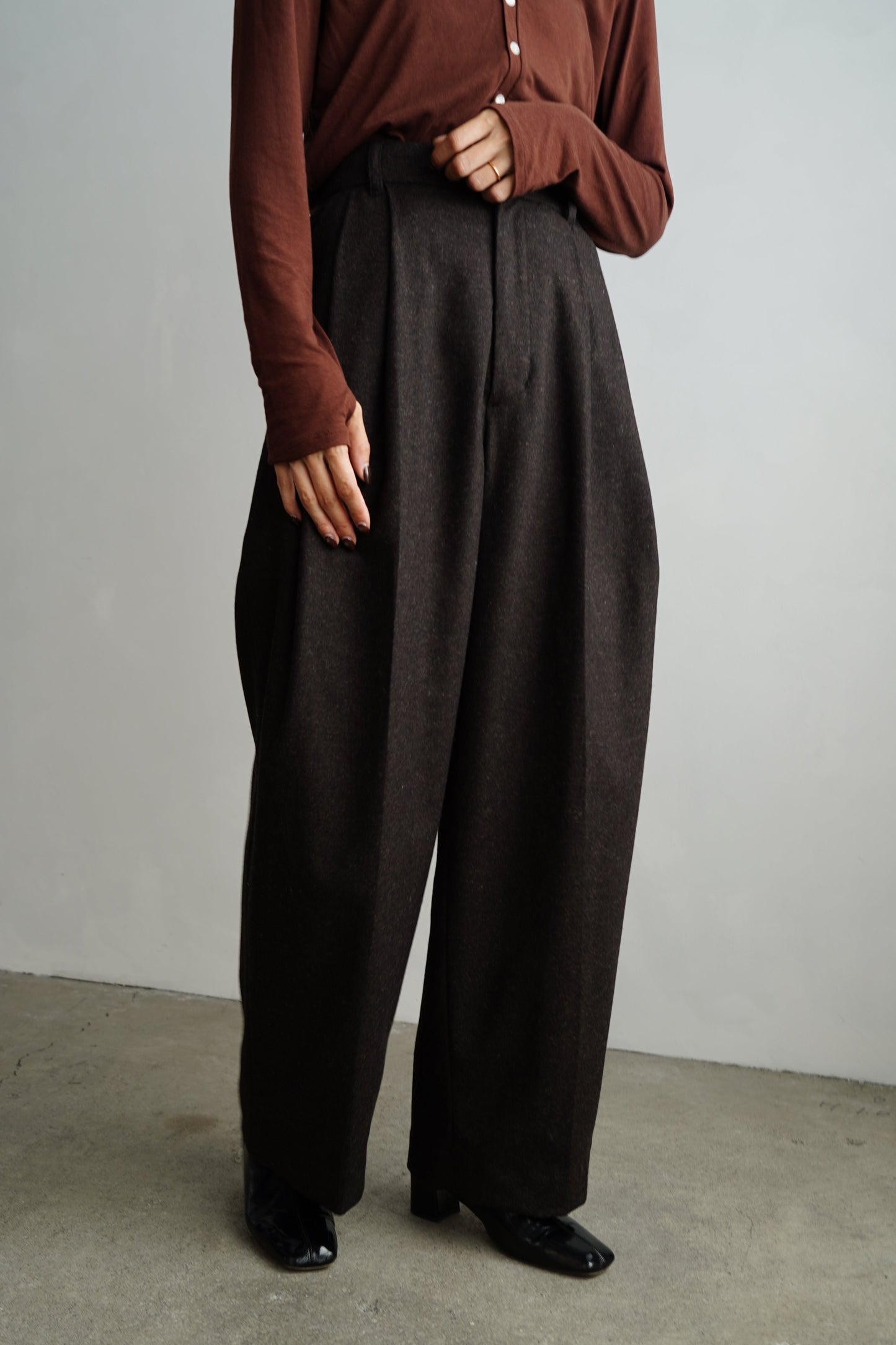 Wool Cashmere Pants / BROWN -11月15-20日発送-