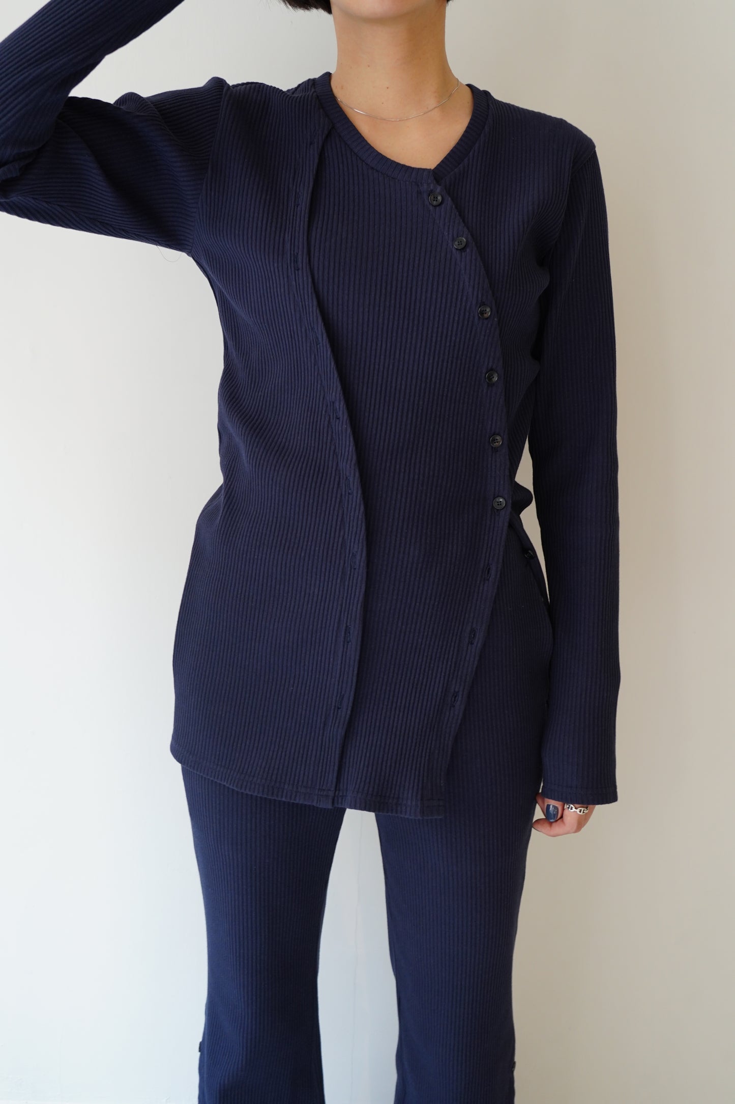 Rib Cardigan / NAVY