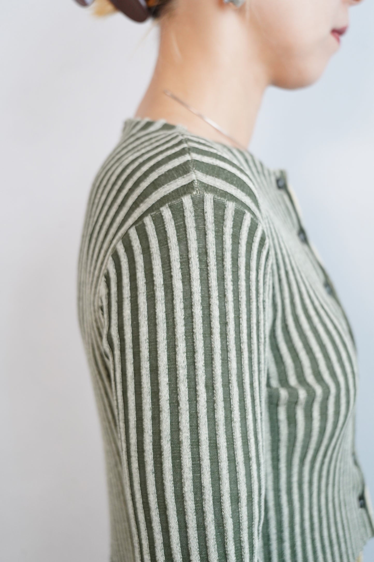 【Restock】Two-Tone Knit Cardigan / KHAKIYEL -11月25-30日発送-