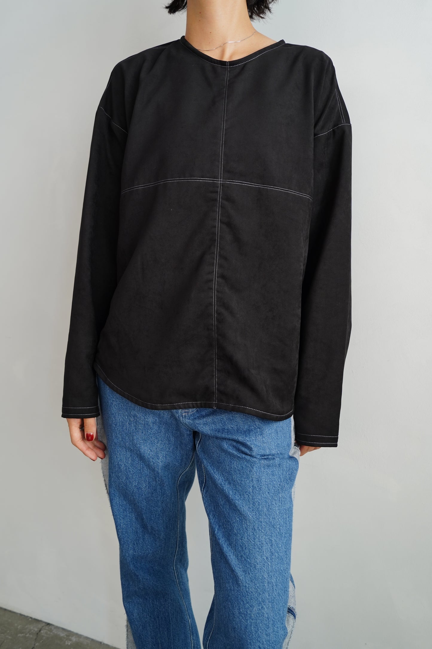 Soft Suedy Pullover / BLACK -10月20-25日発送-