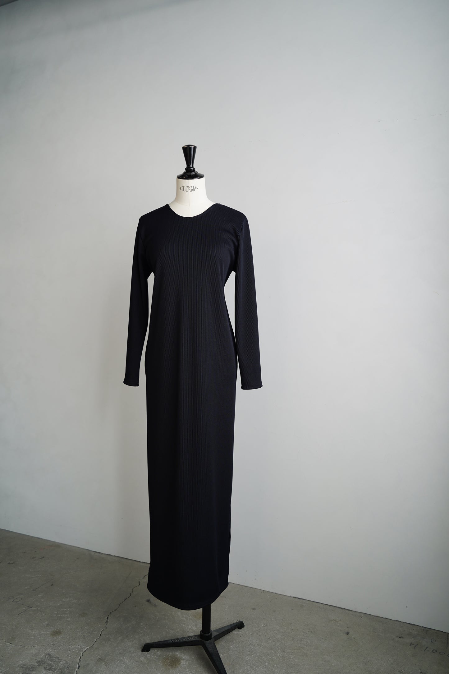 Backopen Rib Onepiece / BLACK