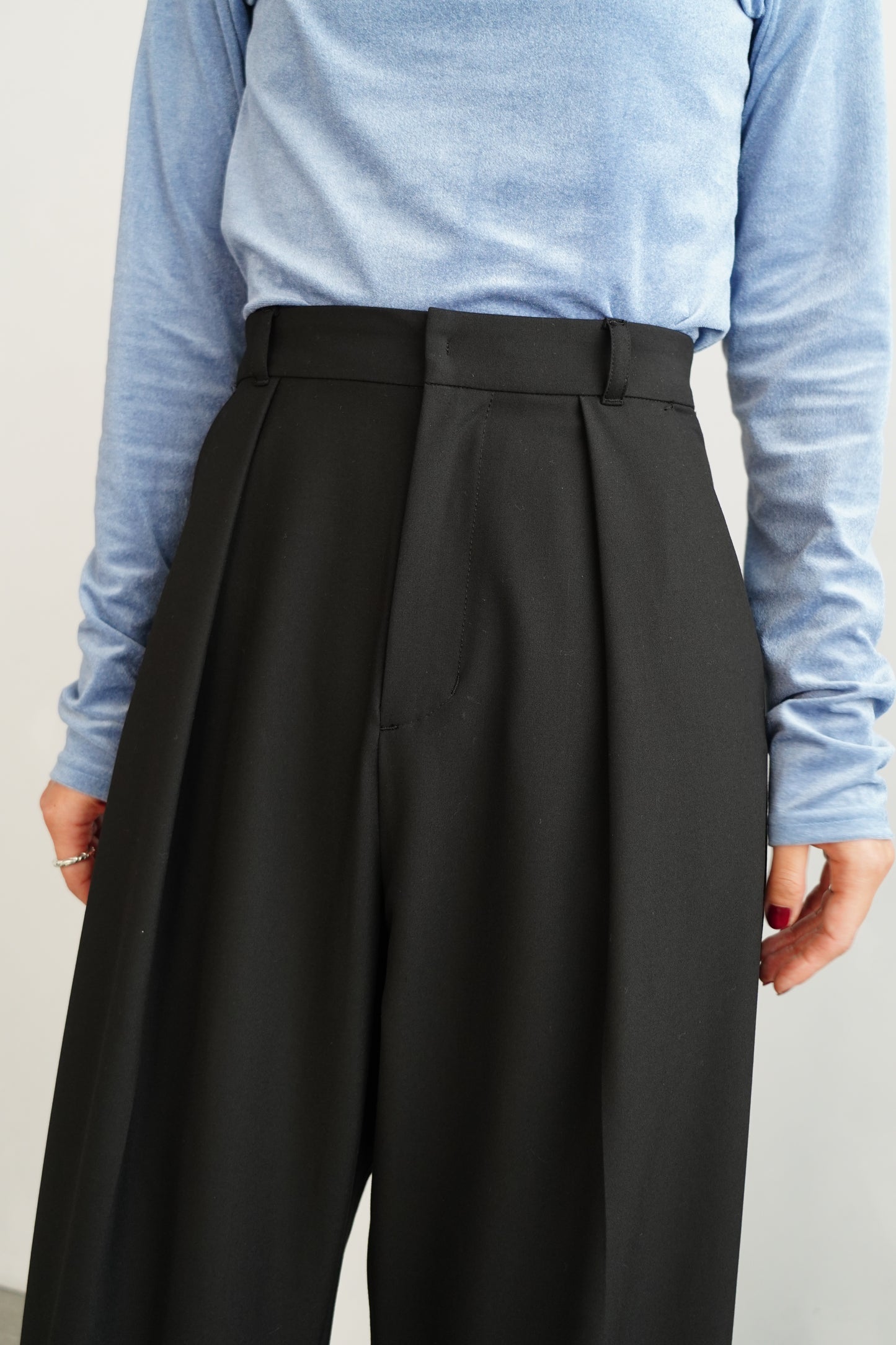 Wide Straight Pants / BLACK -10月17日発送-