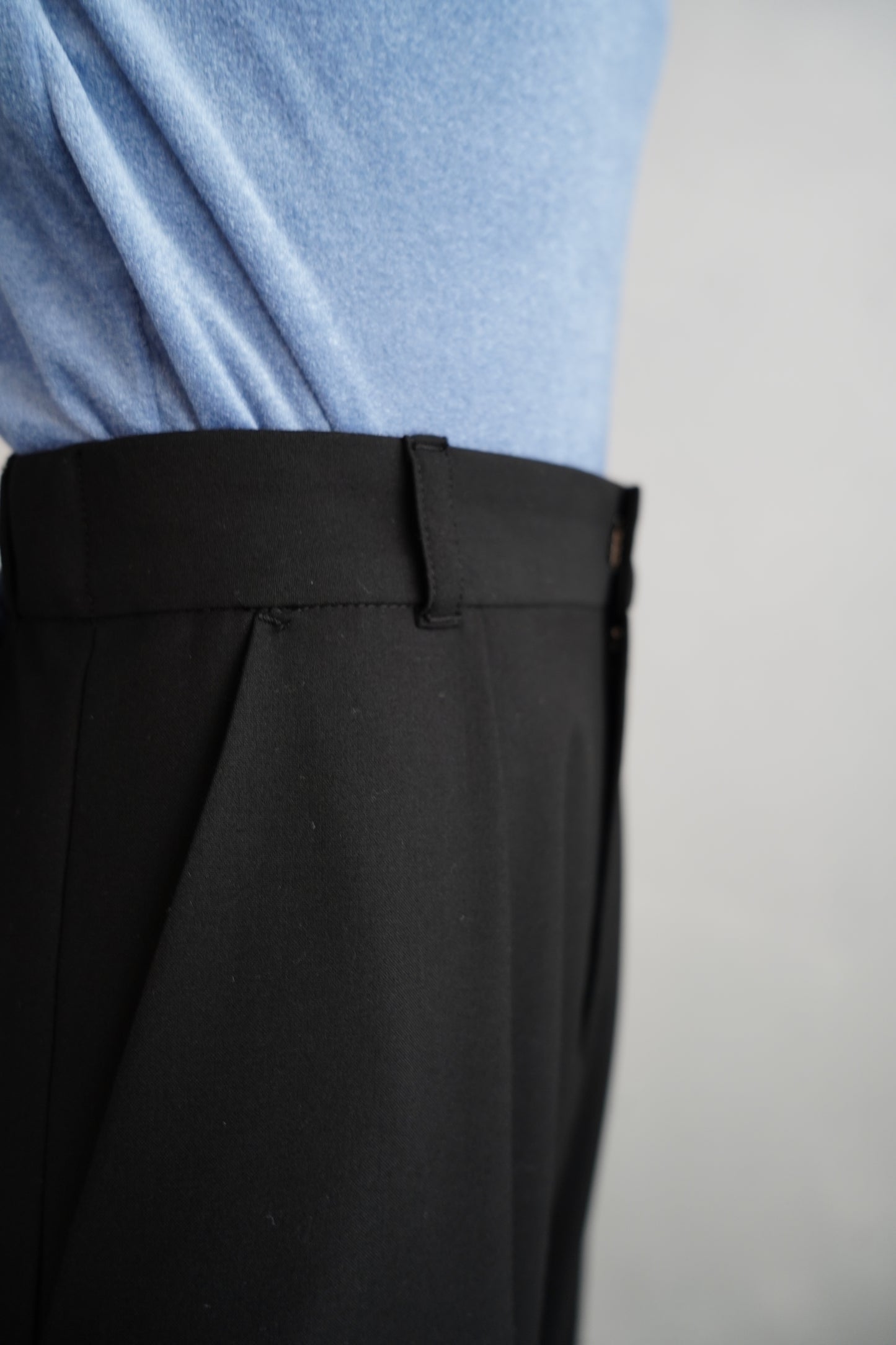 Wide Straight Pants / BLACK -10月17日発送-