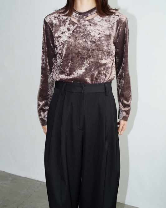 Velour Hole Top / BROWN