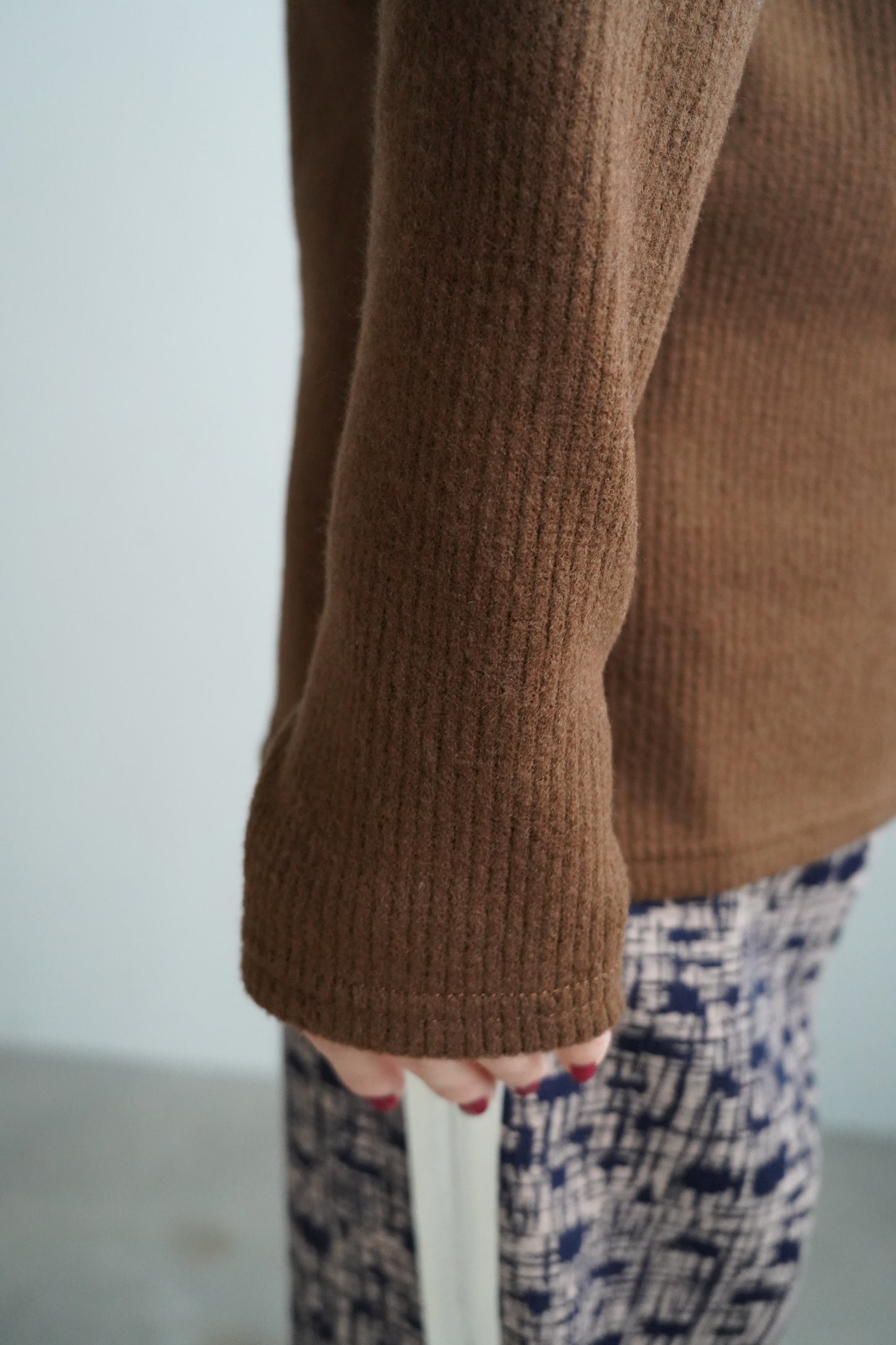 Rib Set Cutsew / BROWN×BLACK