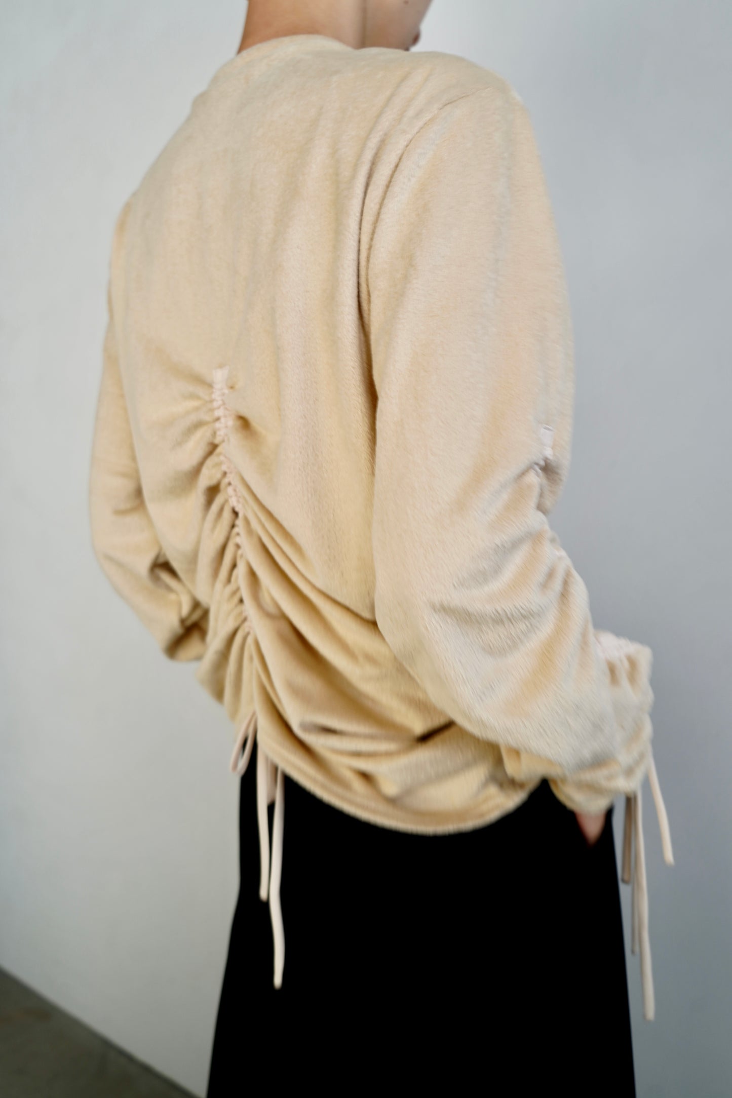 Drawcord Cardigan / CREAMBEIGE
