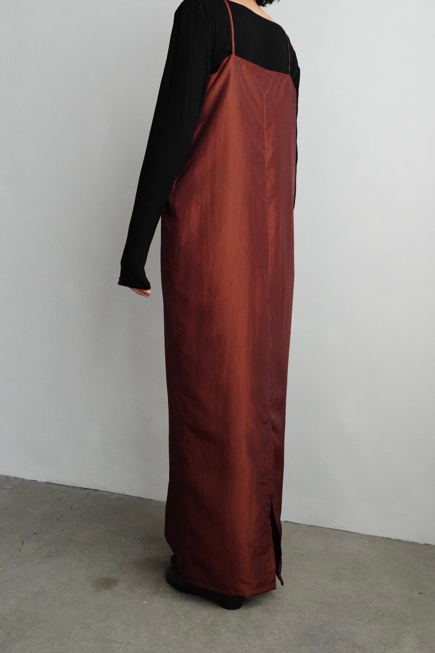 Taffeta Cami Dress / BROWN