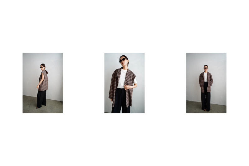 Think of - Sheer Plaid Multi Jacket