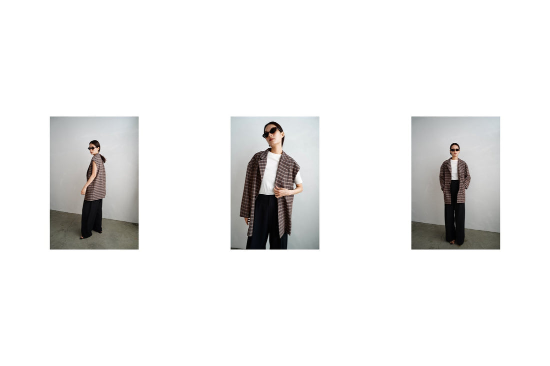 Think of - Sheer Plaid Multi Jacket