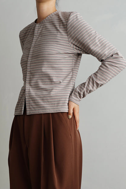 Plush Multi Border Cardigan -10月5-10日発送-