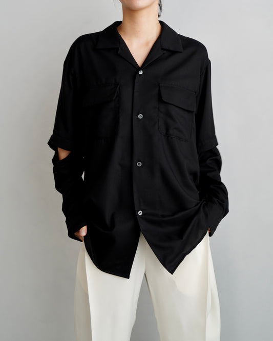 Washable Twill Shirts / BLACK -3日以内発送-